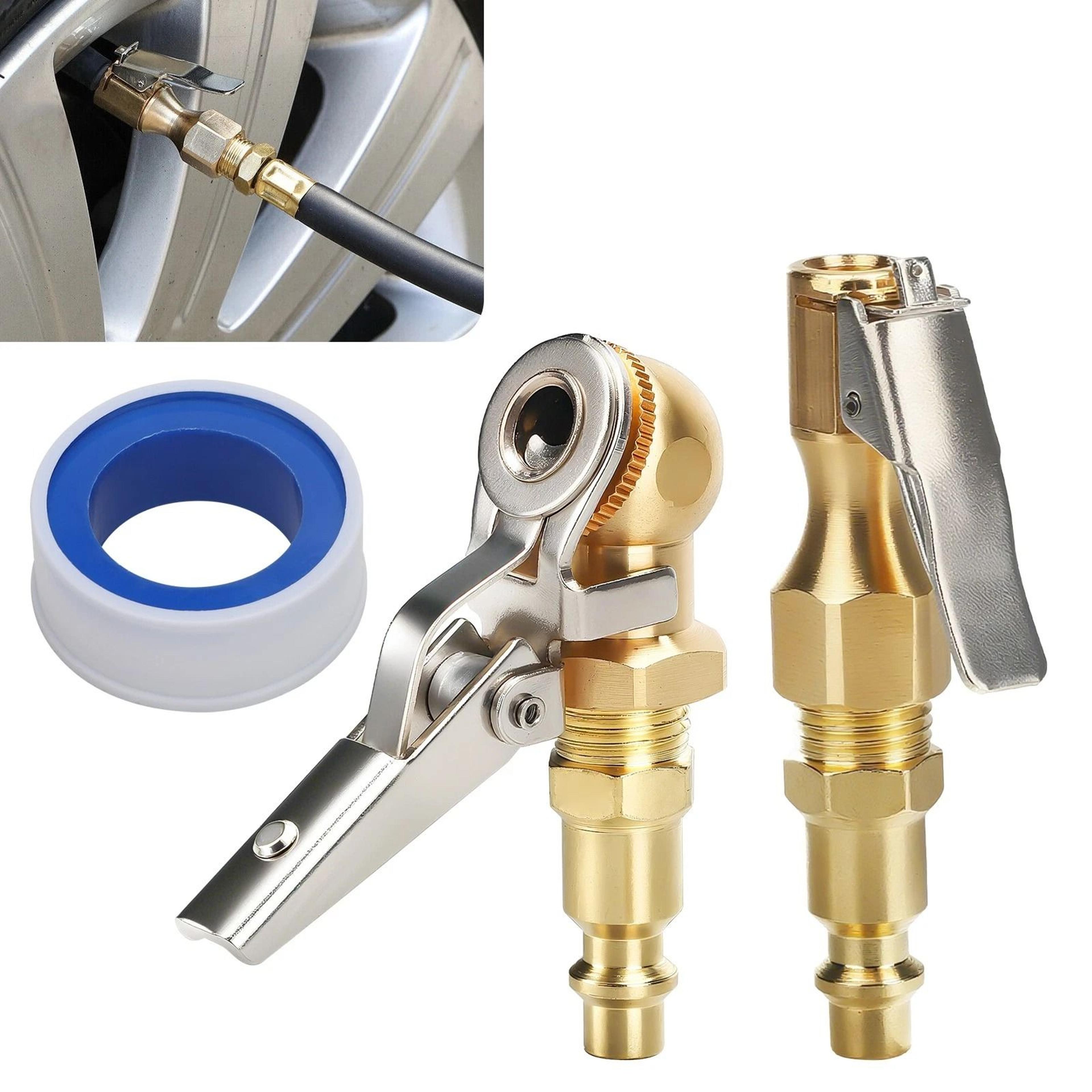 air chuck for tire inflators, brass closed flow clip, mnpt quick plug, tire compressor accessory