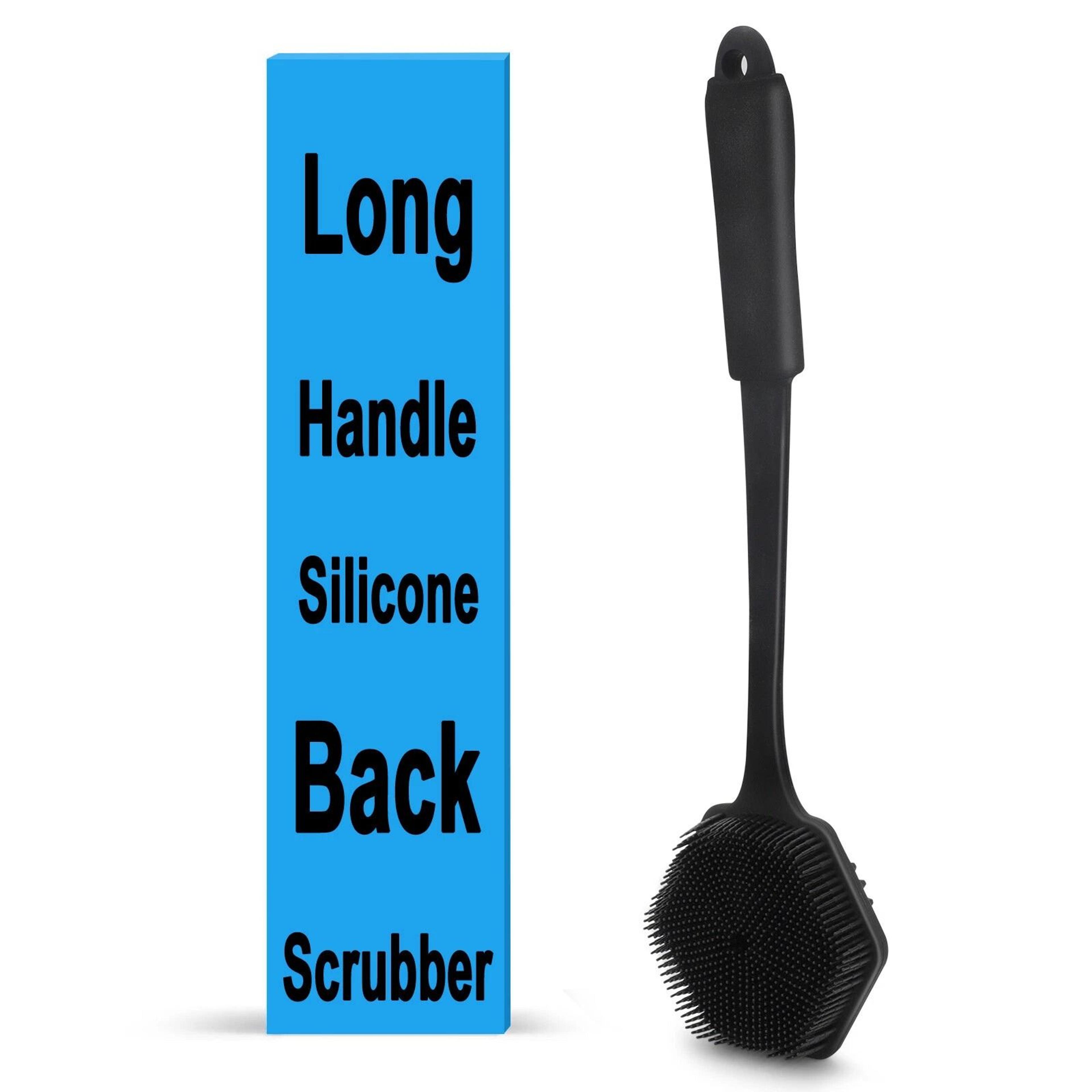 DoubleSided Silicone Bath Brush For Body Long Handle Back Scrubber For Shower Exfoliating  Massage