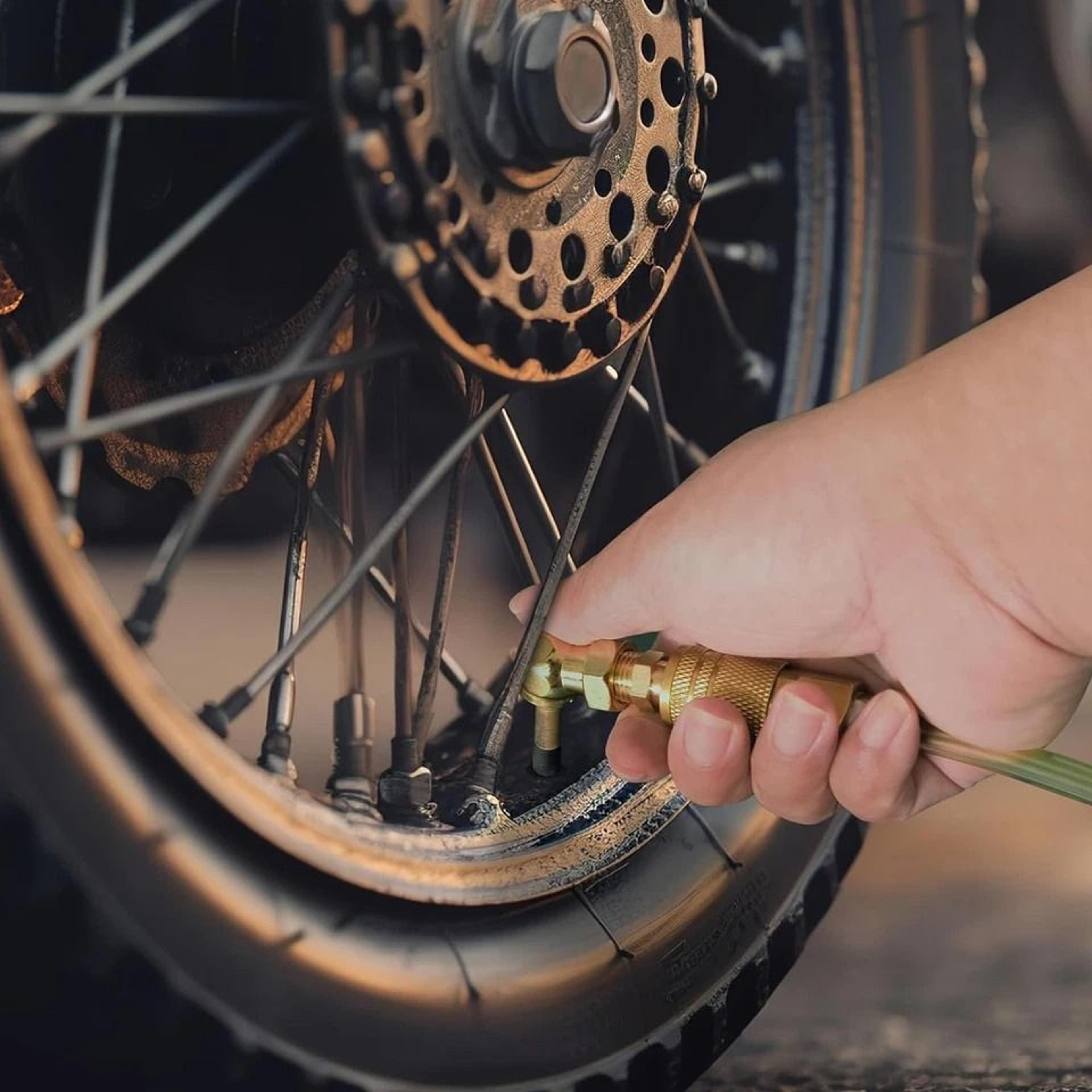 tire inflator nozzle, closed flow ball air chuck, npt quick connect for leak-free inflation