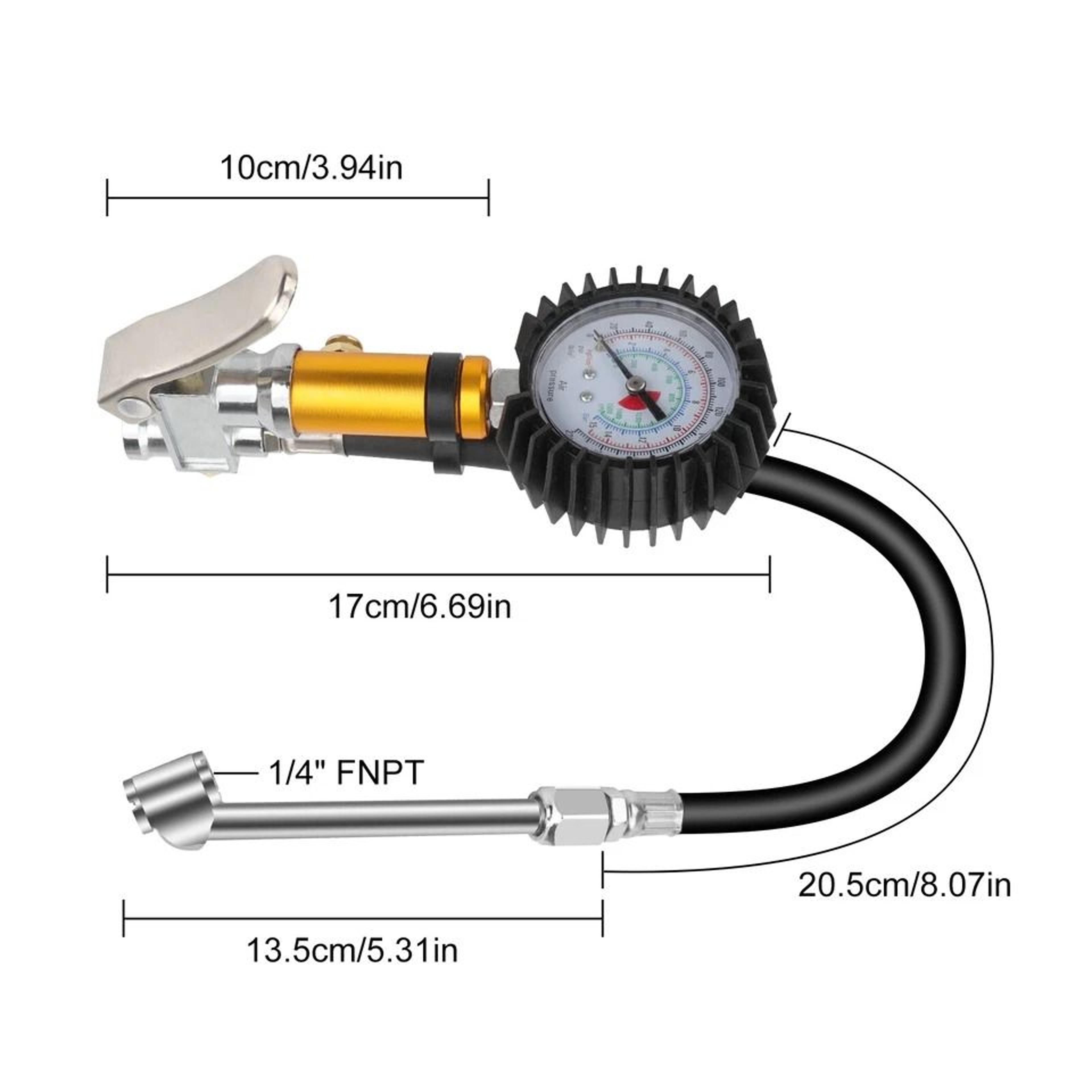 Mechanical Dial Tire Pressure Gauge With Inflator FNPT Air Tool For Vehicle Tire Maintenance 5