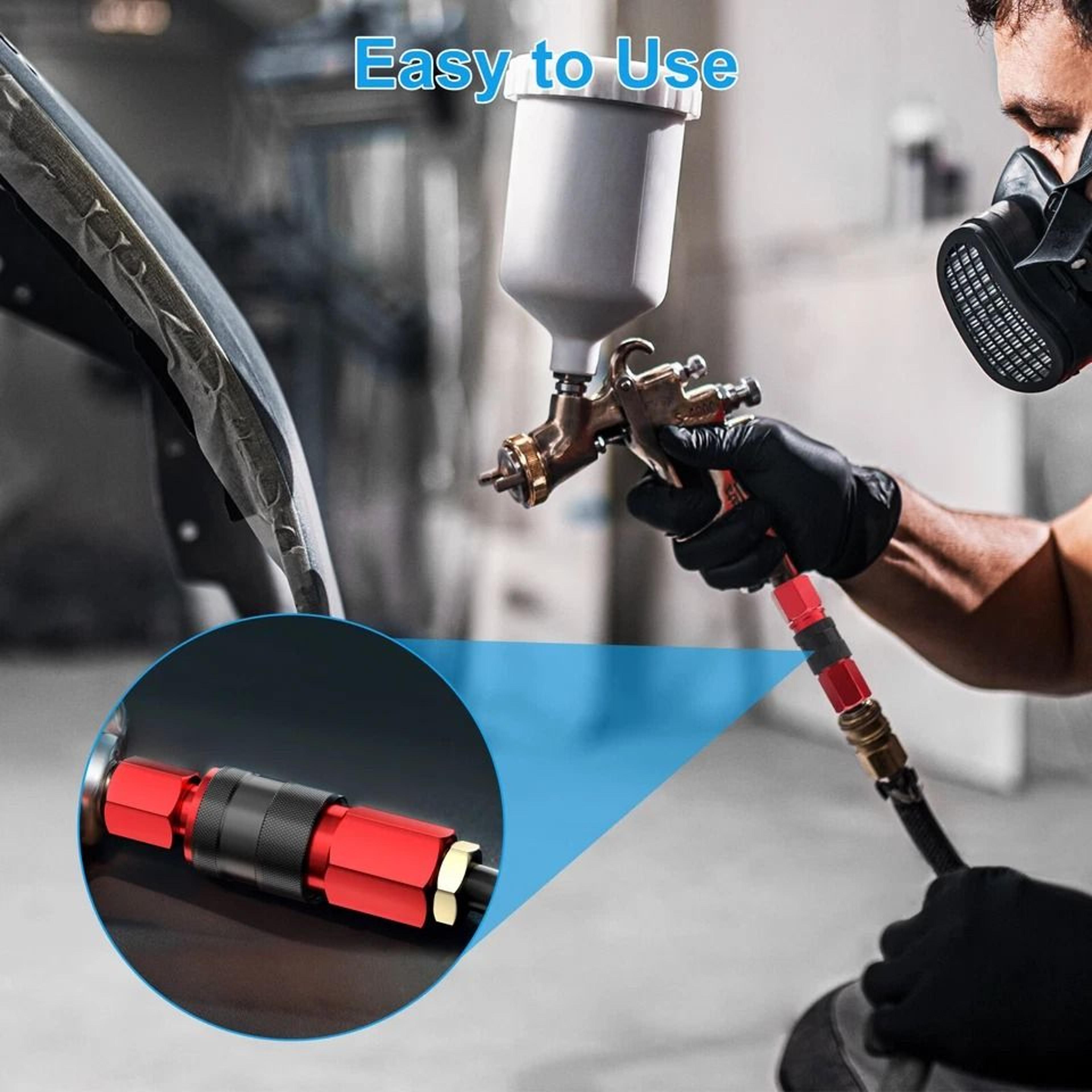 Quick Connect Air Hose Fittings Red NPT Aluminum Air Coupler And Plug Kit Ball Locking System 5