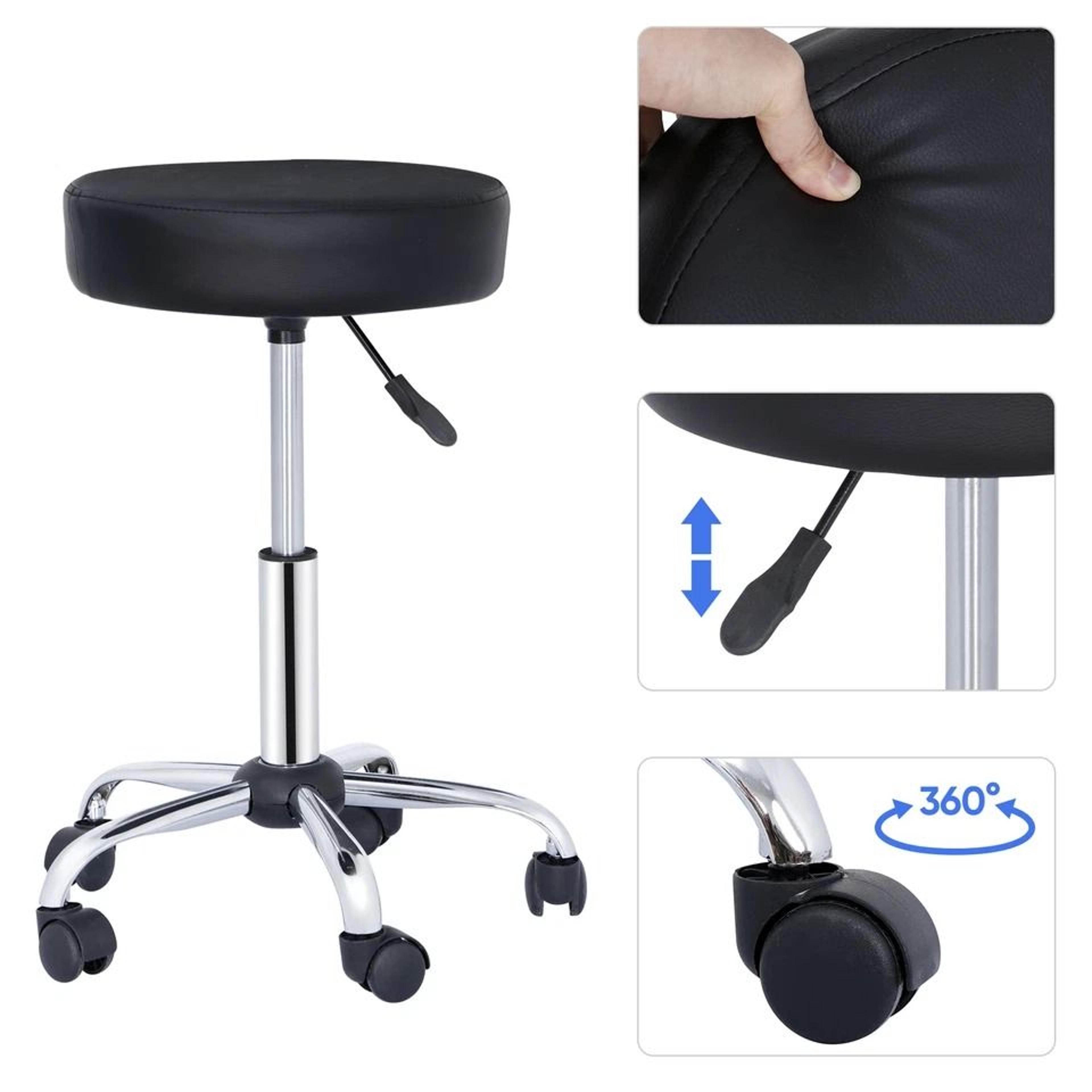 Adjustable Hydraulic Rolling Stool Swivel Tattoo Chair Office Chair Black Swivel Salon Stool Height 7