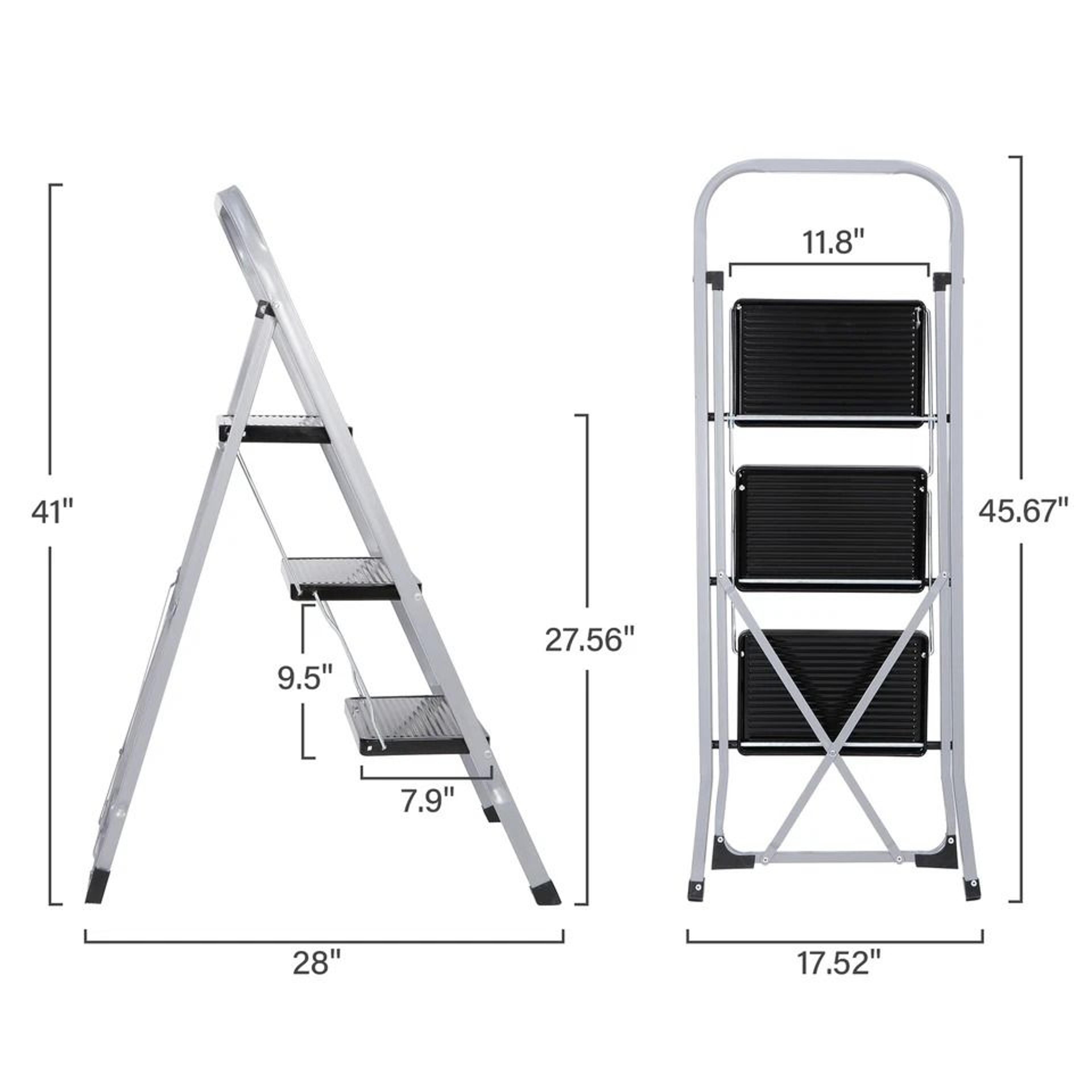 Folding Ladder Convenient Handgrip Portable Step Stool AntiSlip Pedal SpaceSaving Heavy Duty Design 6