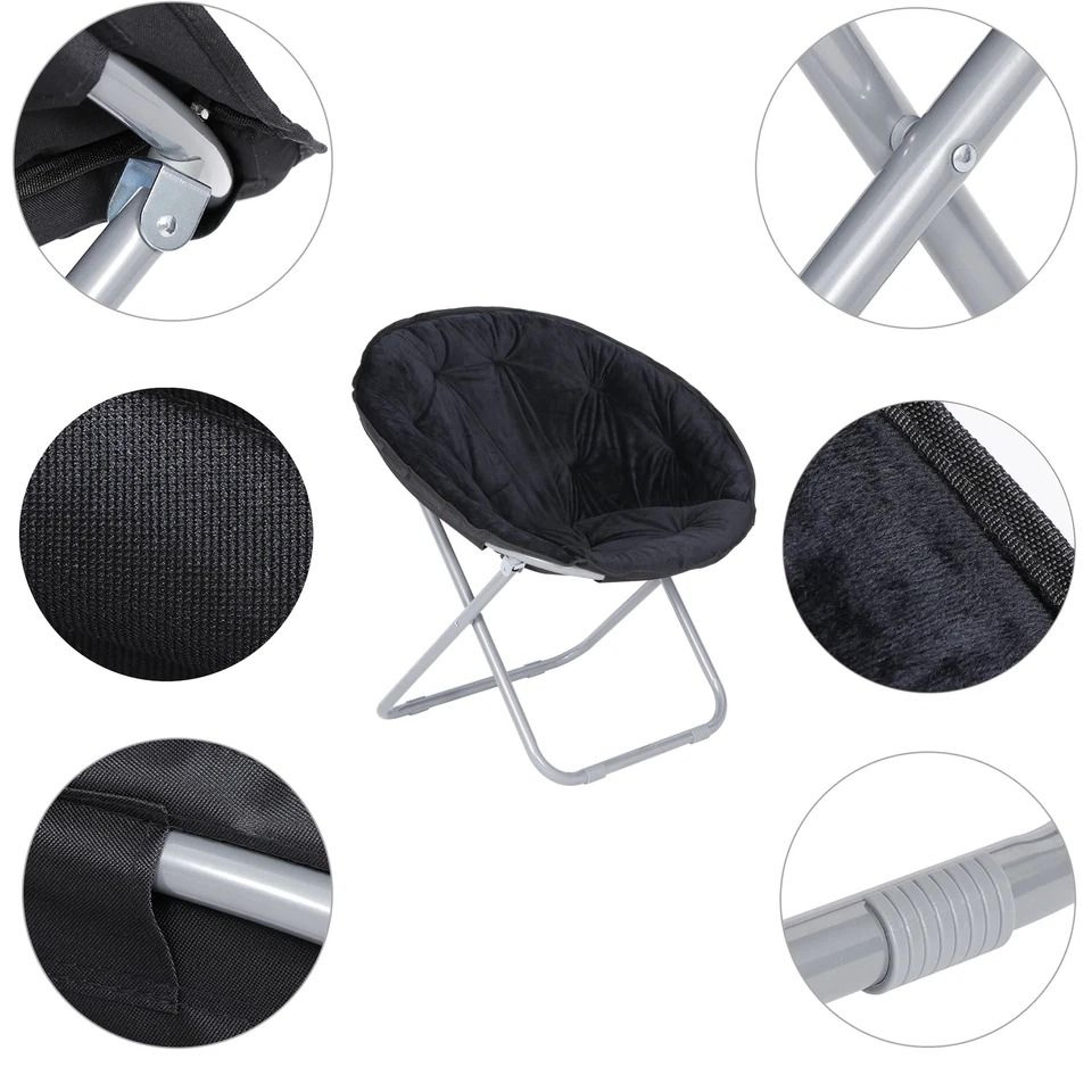 Portable Faux Fur Saucer Chair Folding Saucer Chair For Adults And Kids Cozy Chair For Living Room  12