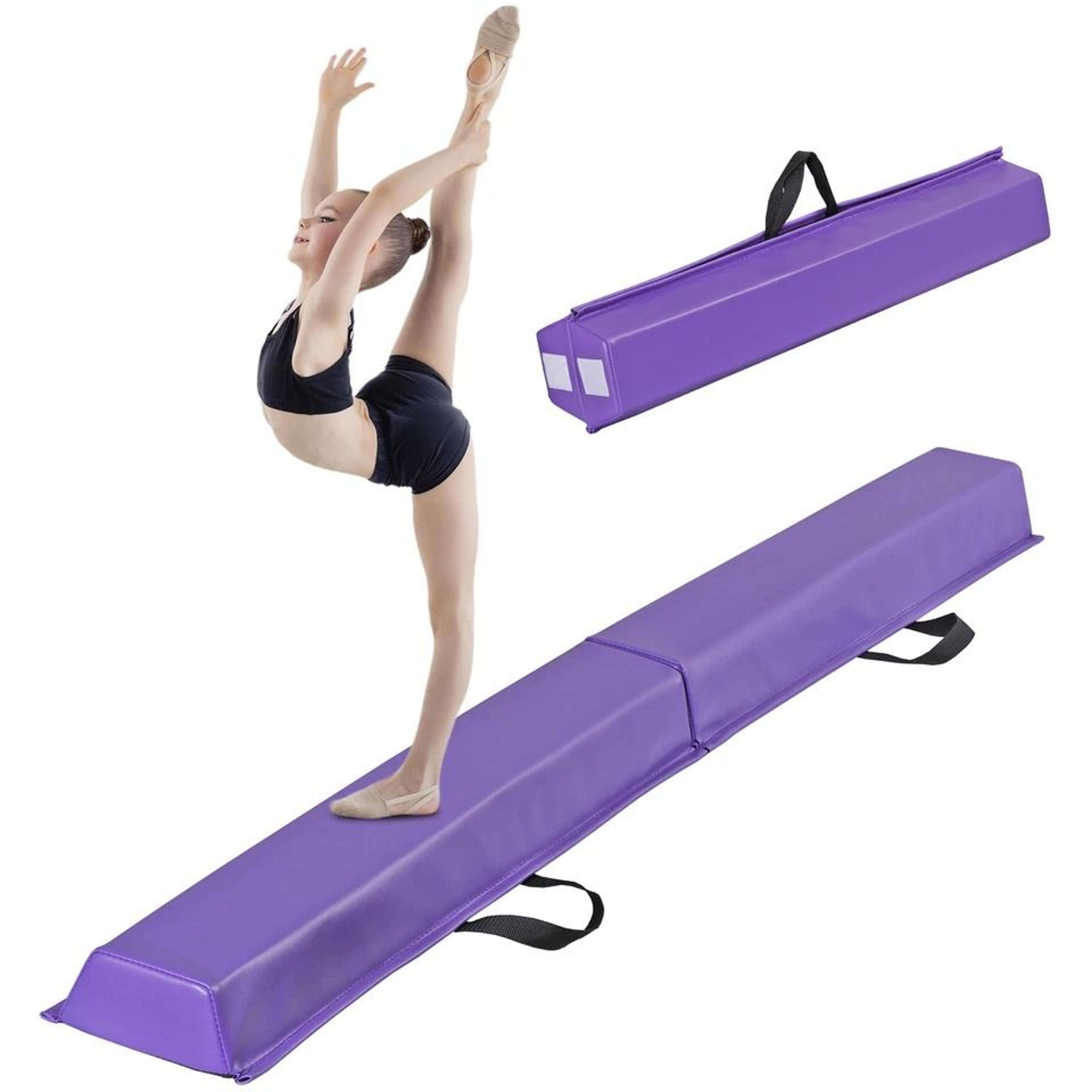 Folding Balance Beam Floor Gymnastics Equipment For Kids NonSlip Base PVC Fabric For Home Use 12