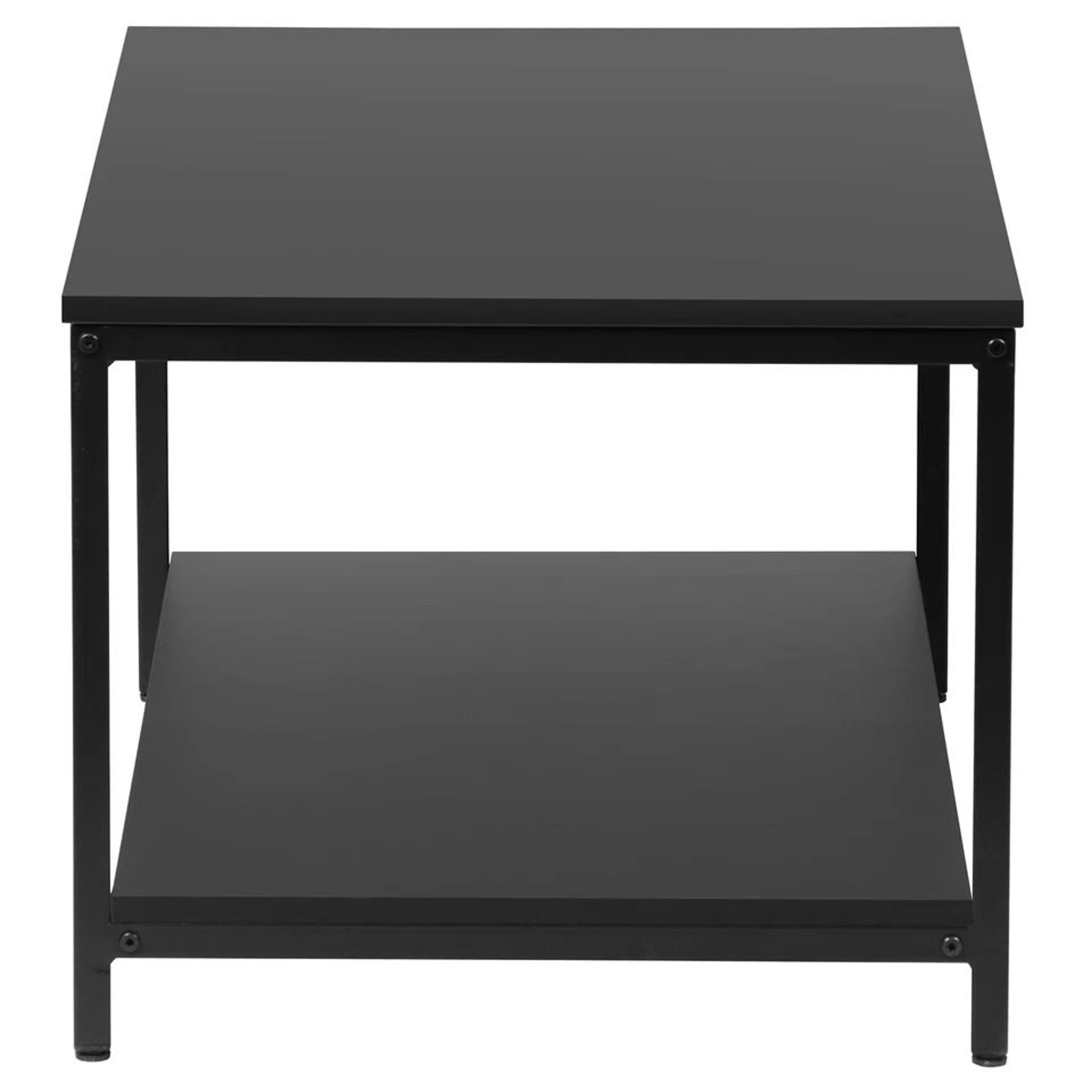 Rustic Black Tier Small Coffee Table Wood Rectangle Side End Table Storage Shelf Sturdy Metal Frame 11