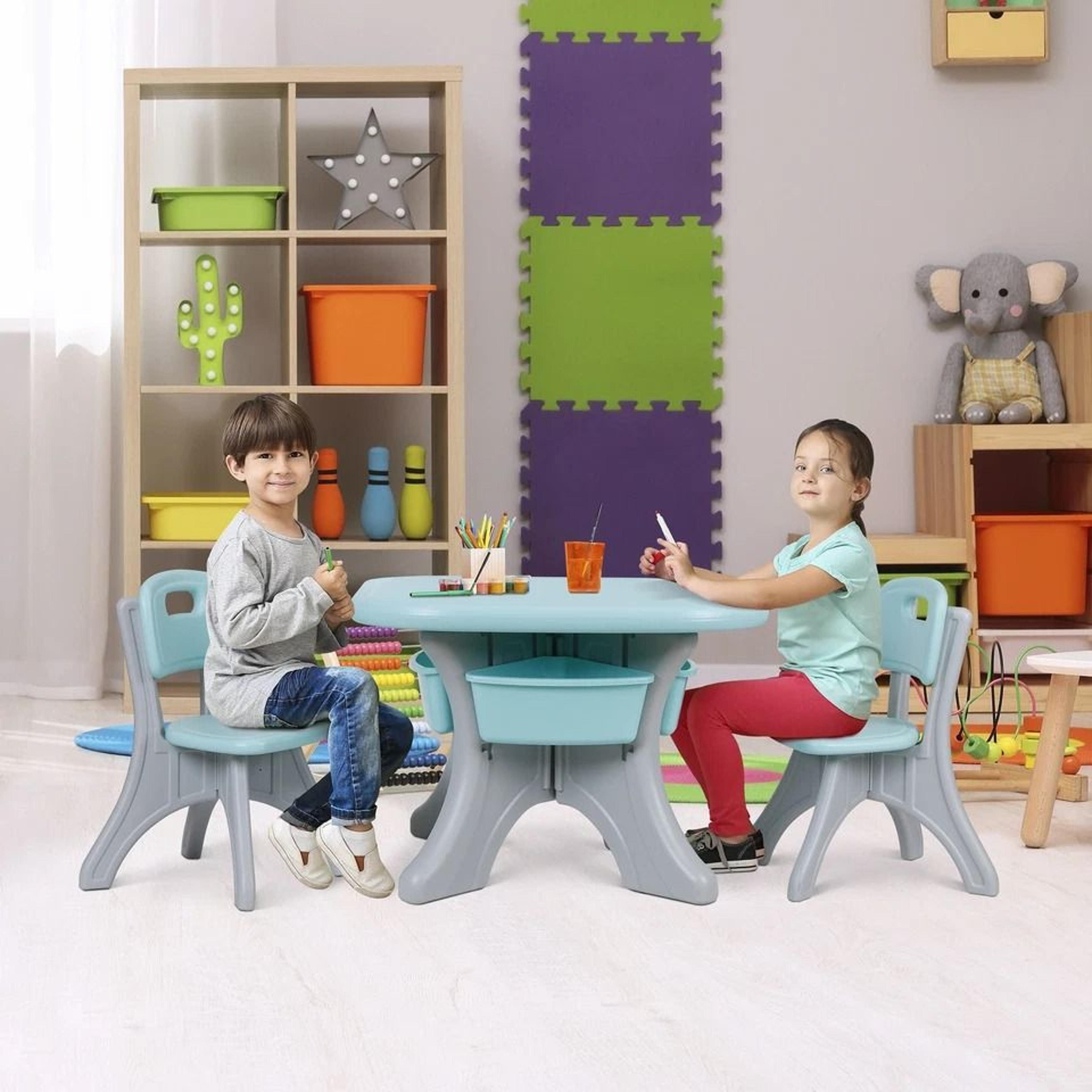 Kids Table And Chair Piece Toy Storage Bins Toddler Table And Chairs For Children Play Table Set Wi 4