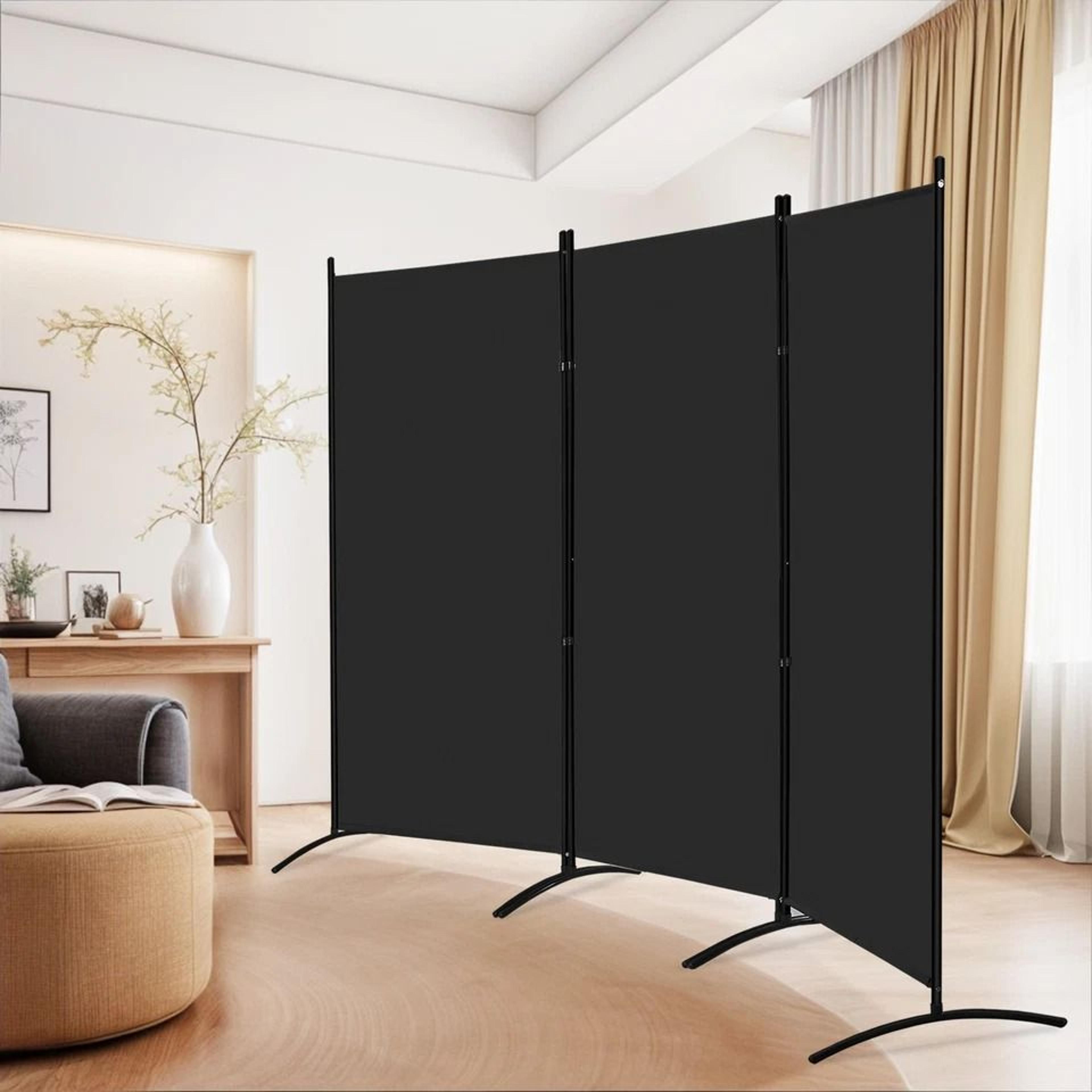 tall folding privacy screens partition, panel room divider, separator black, versatile partition for privacy & decoratio