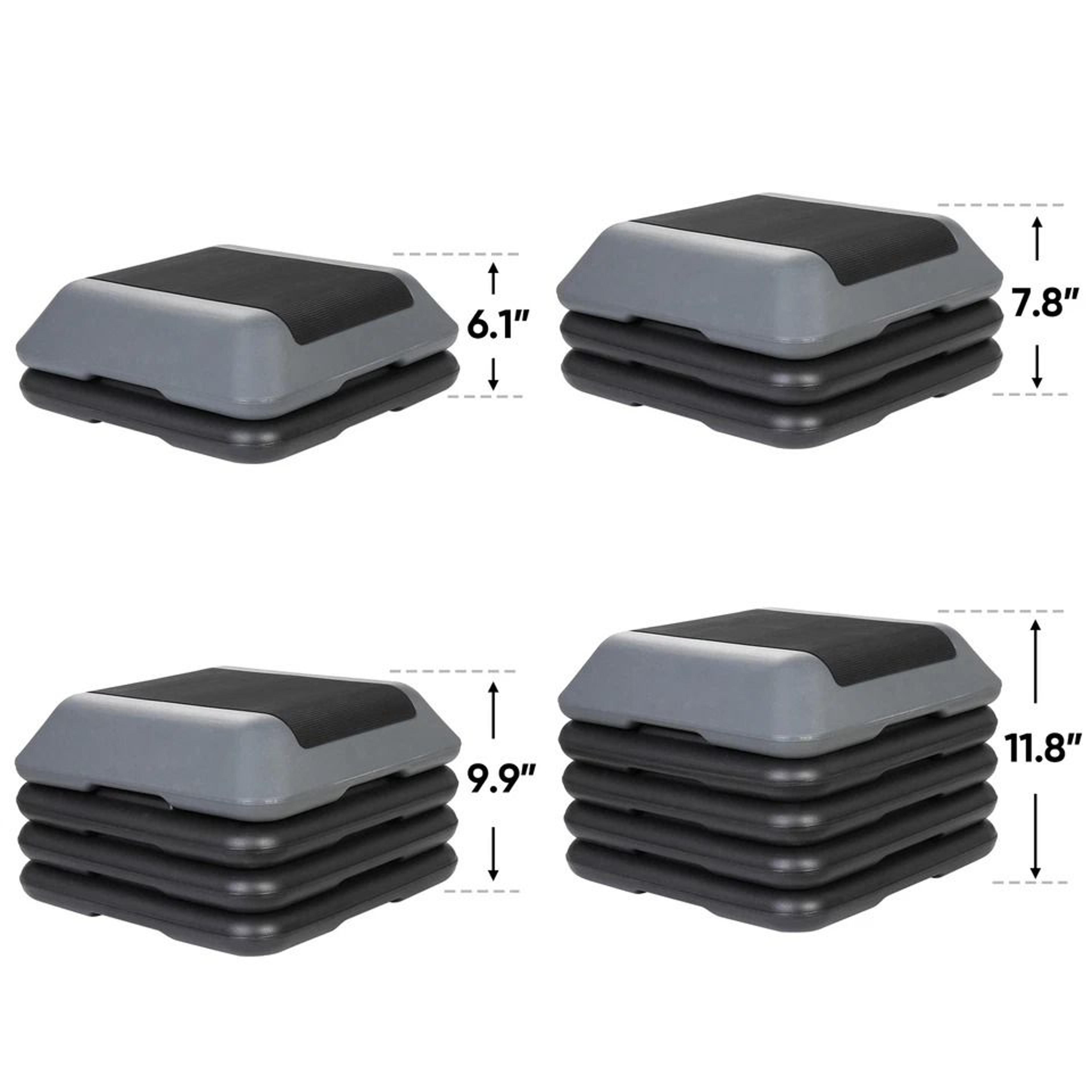 High Step Aerobic Platform Stepper Adjustable With Risers Perfect For Home Use GreenGray 4