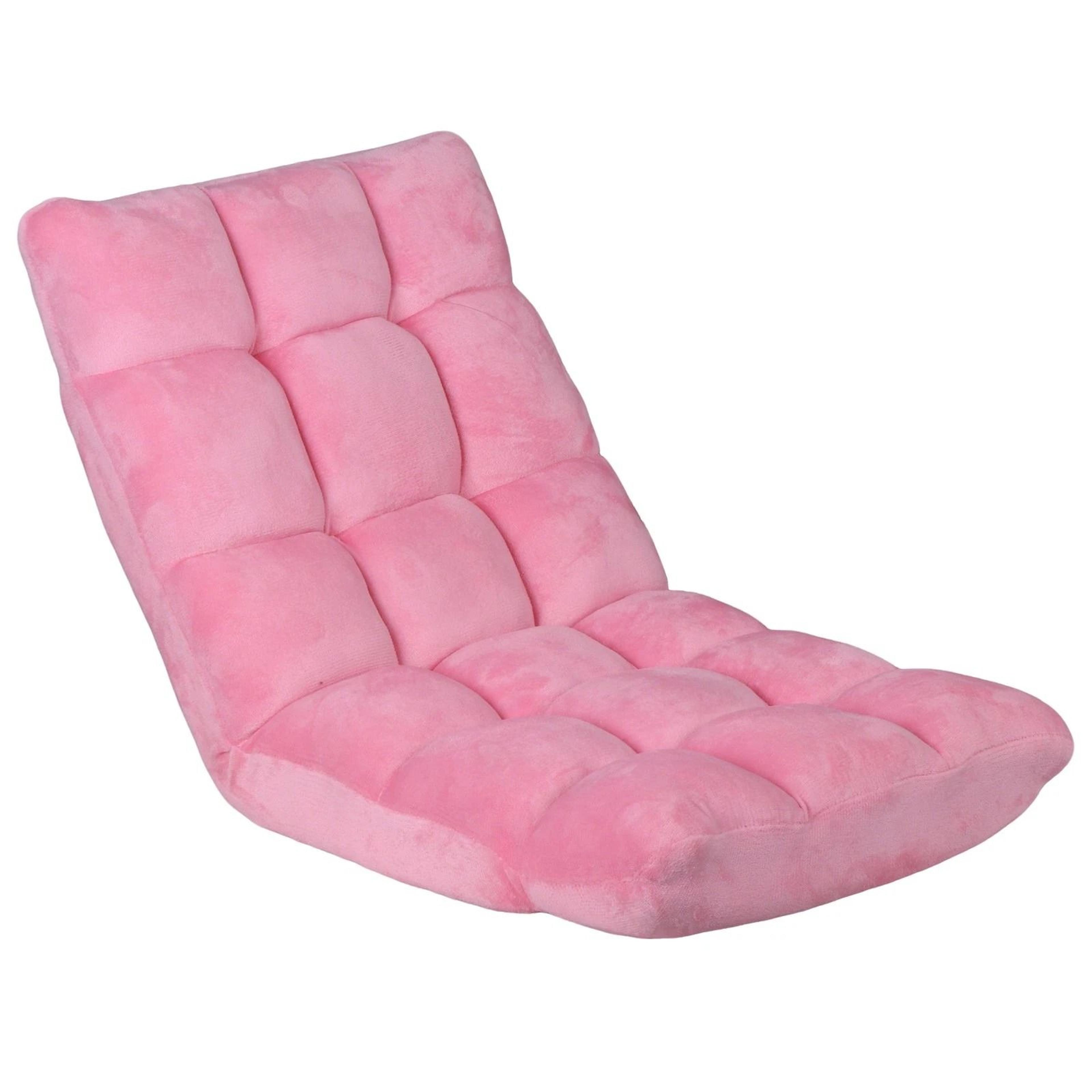 adjustable folding floor chair, pink gaming chair with back support, comfortable sofa for meditation & relaxation