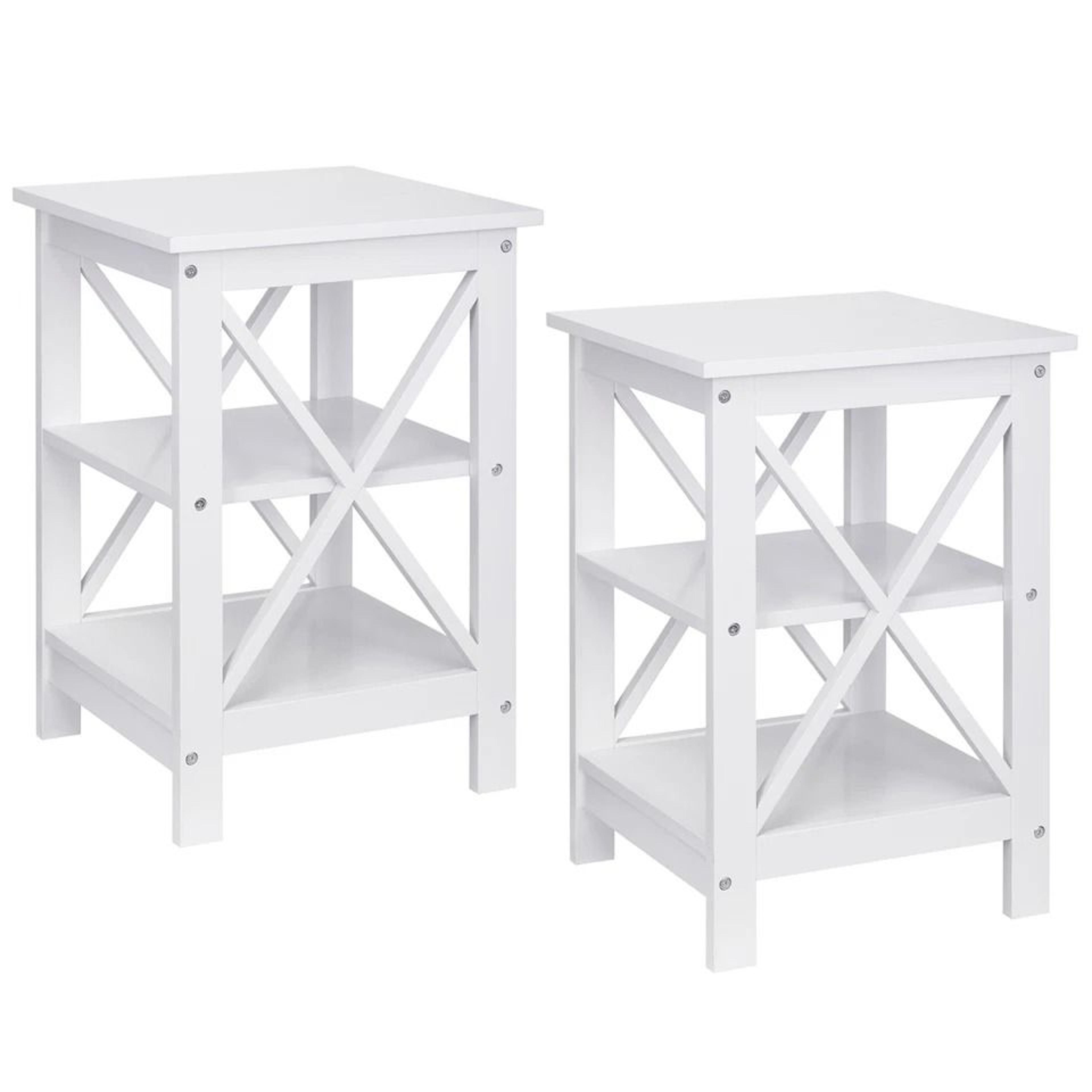 XDesign End Table Set Side Tables With Storage Shelf Compact Sofa Table For Bedroom Living Room Off 3