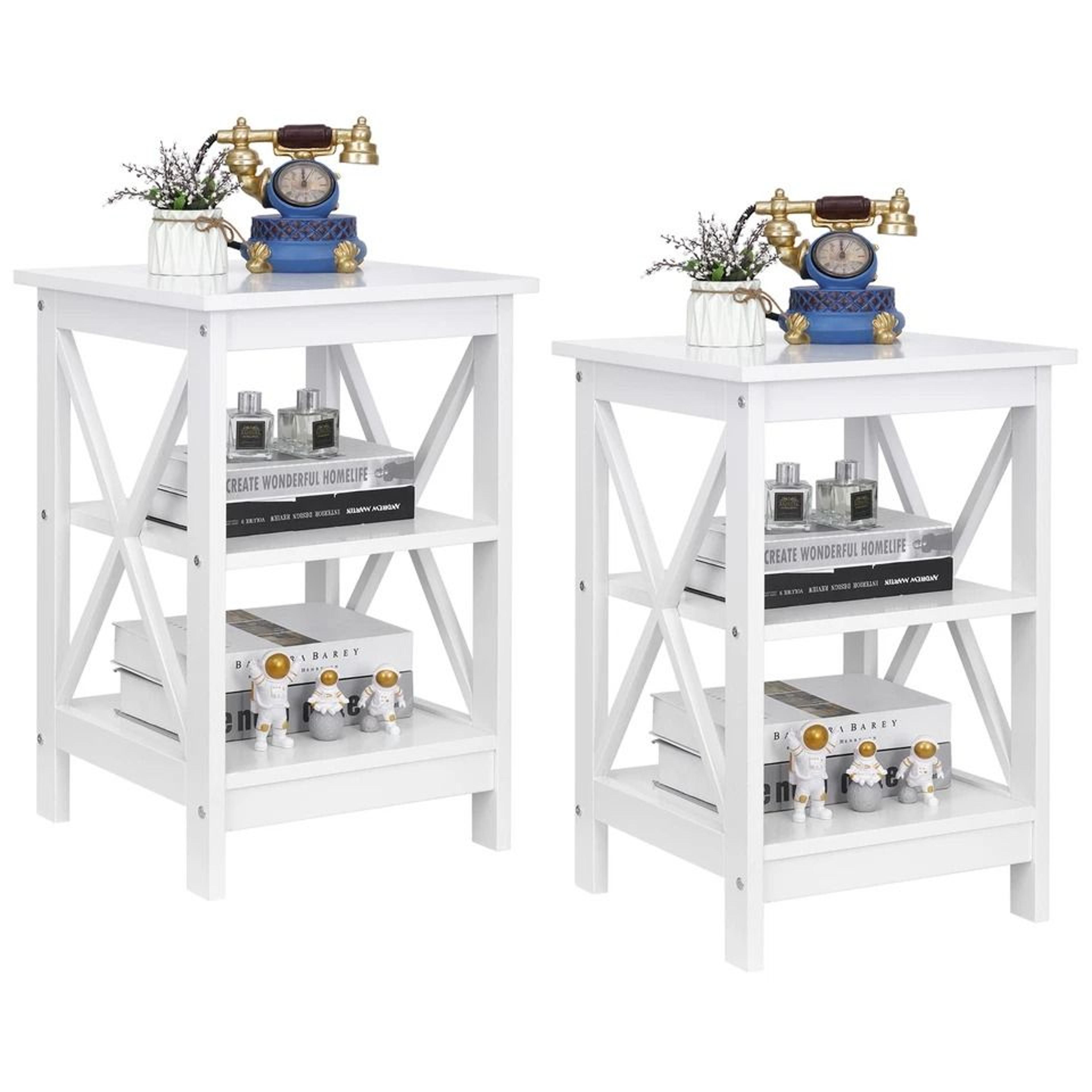 XDesign End Table Set Side Tables With Storage Shelf Compact Sofa Table For Bedroom Living Room Off 1