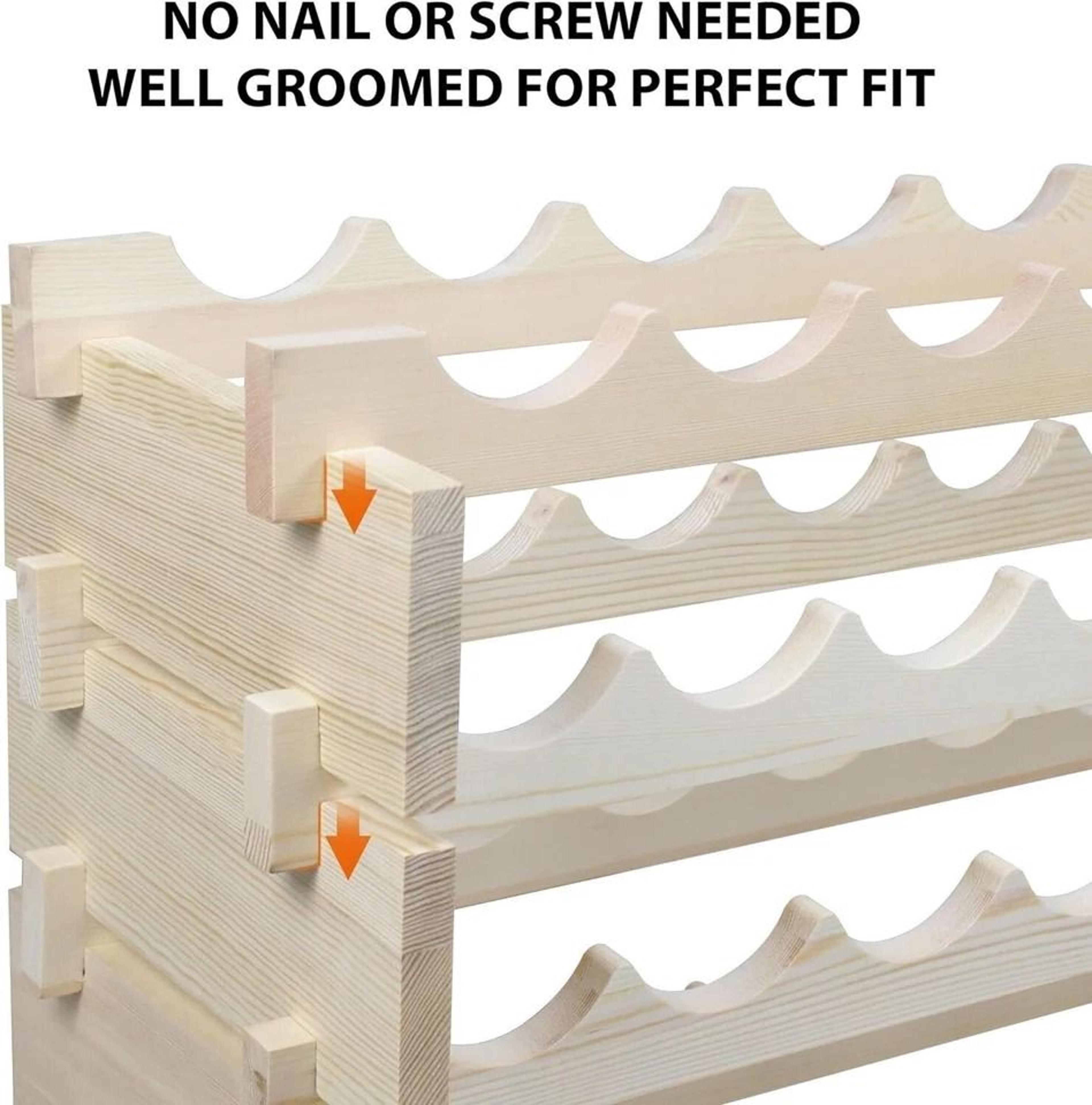 Wine Rack Storage Stand Bottles Stackable Modular Design Holds Bottles Easy Assembly Customizable F 4