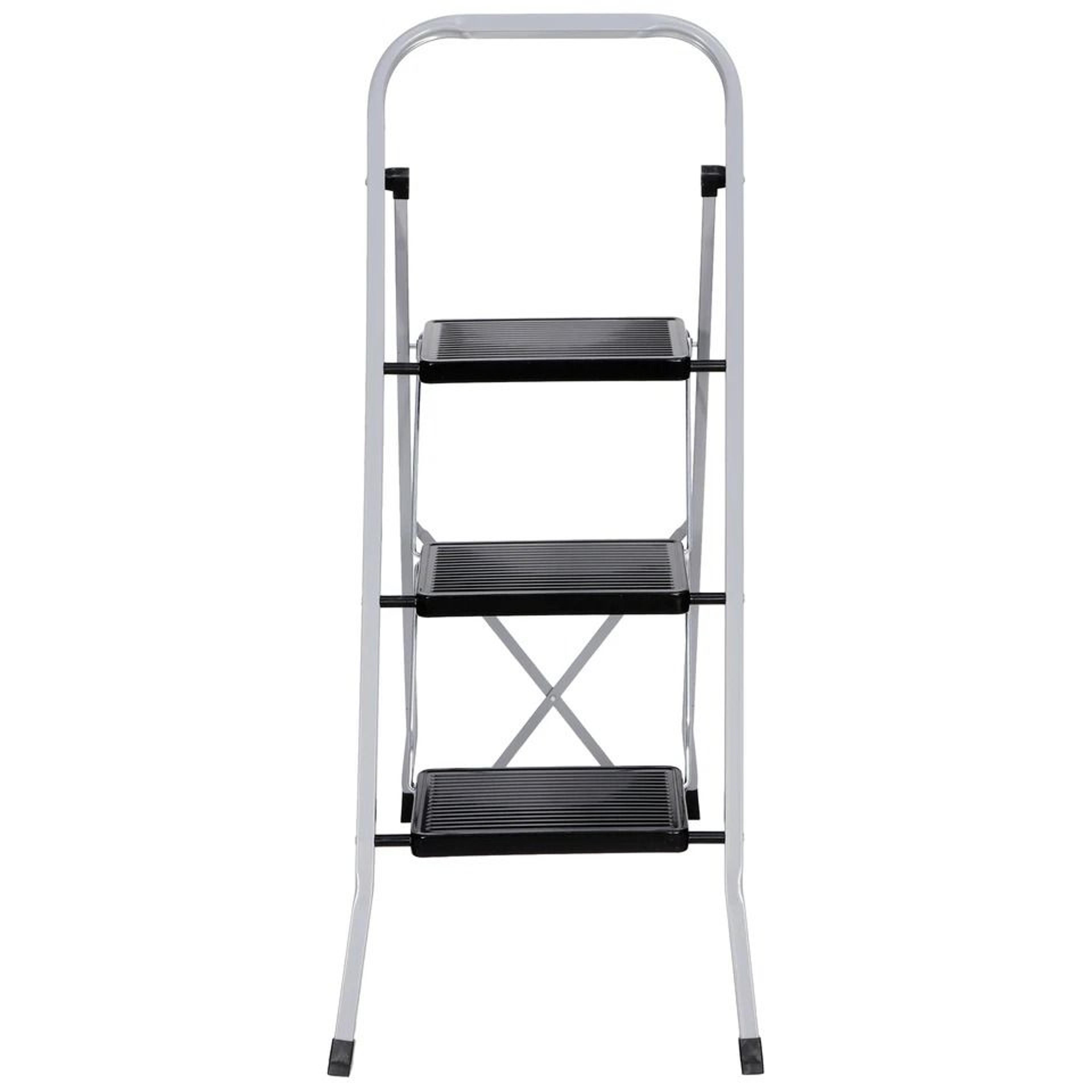 Folding Ladder With NonSlip Steps Safety Tread Heavy Duty SpaceSaving For Kitchen  Home Use 1