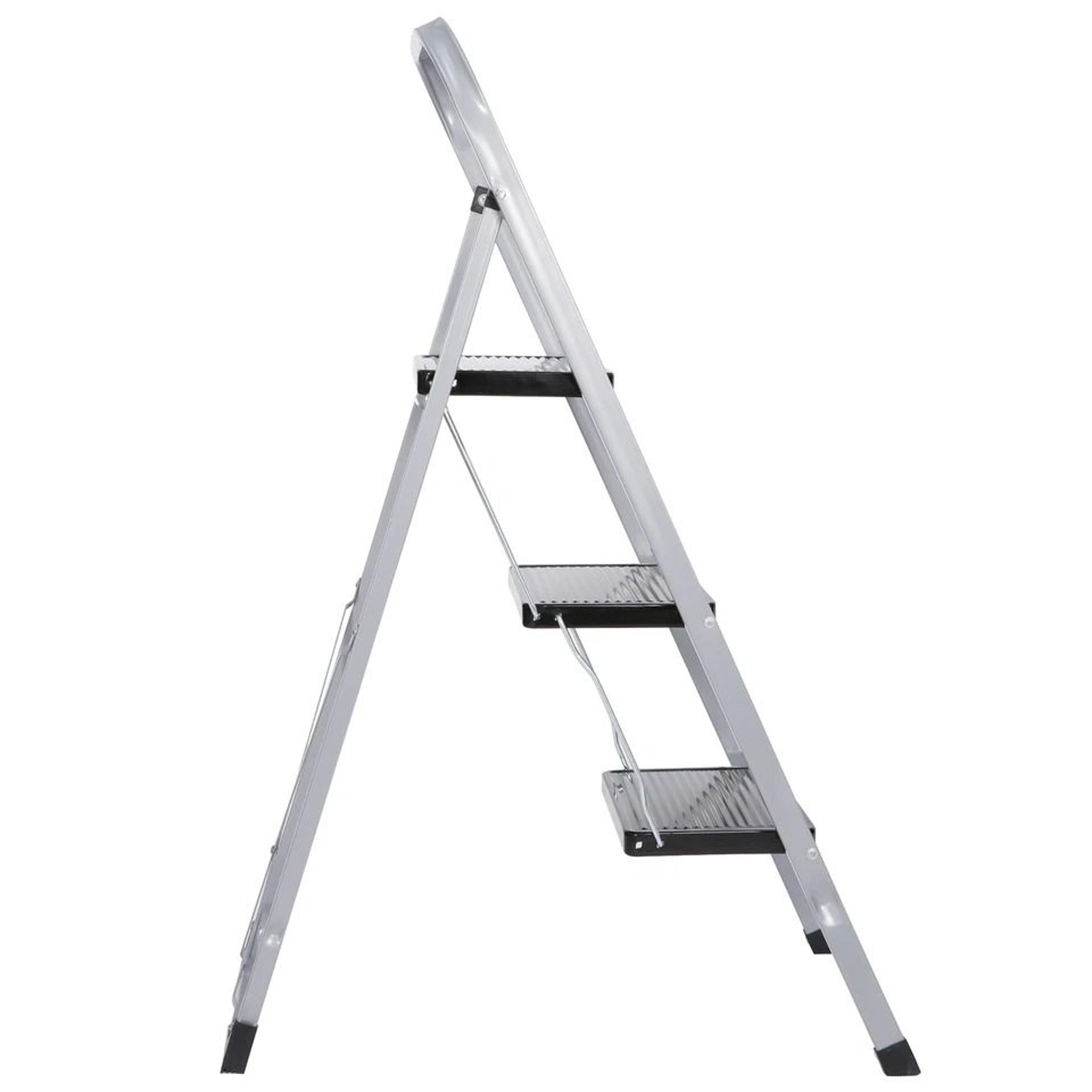 Folding Ladder With NonSlip Steps Safety Tread Heavy Duty SpaceSaving For Kitchen  Home Use 3