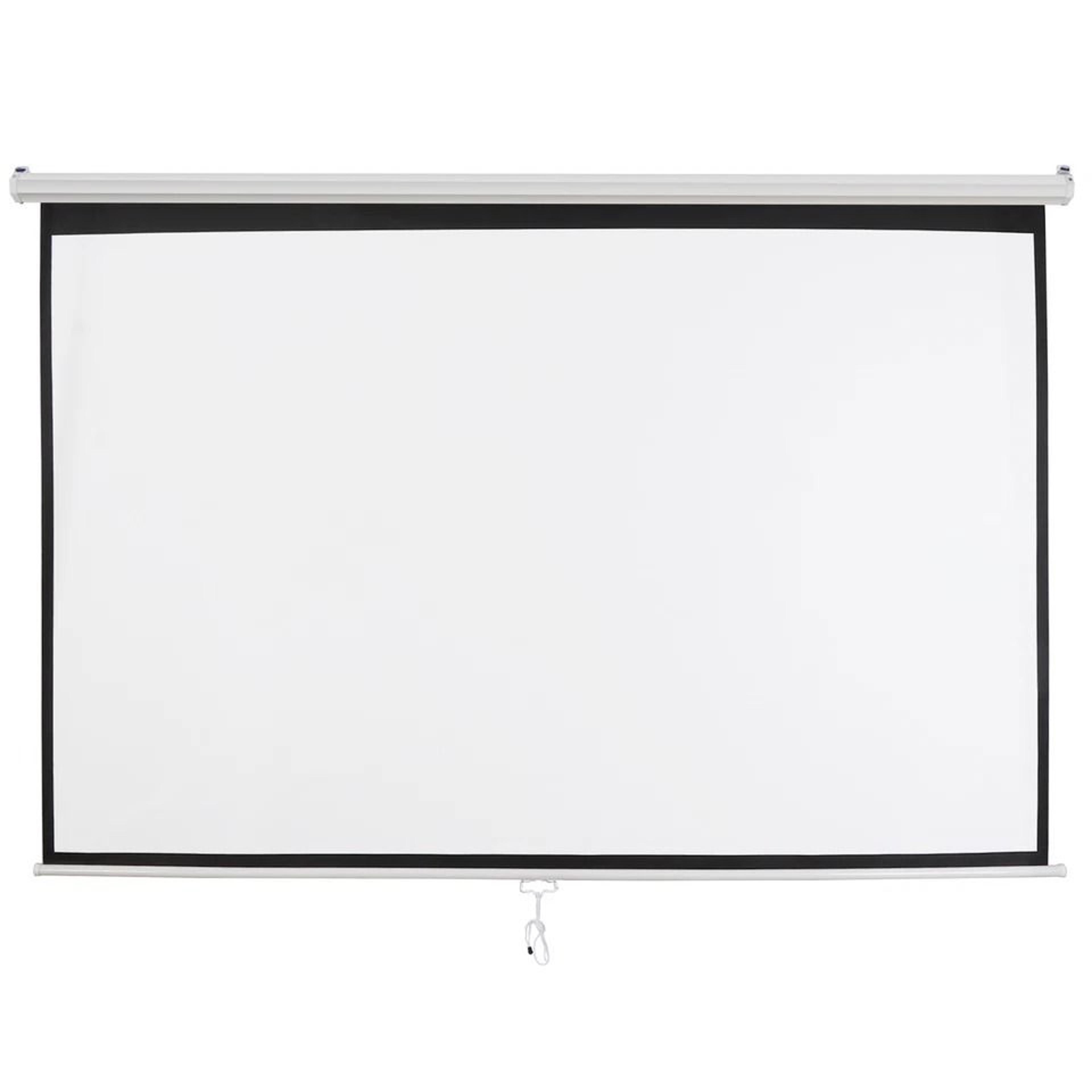 White Portable Projector Screen HD Home Theater Movie Viewing Easy Wall Or Ceiling Mount 7