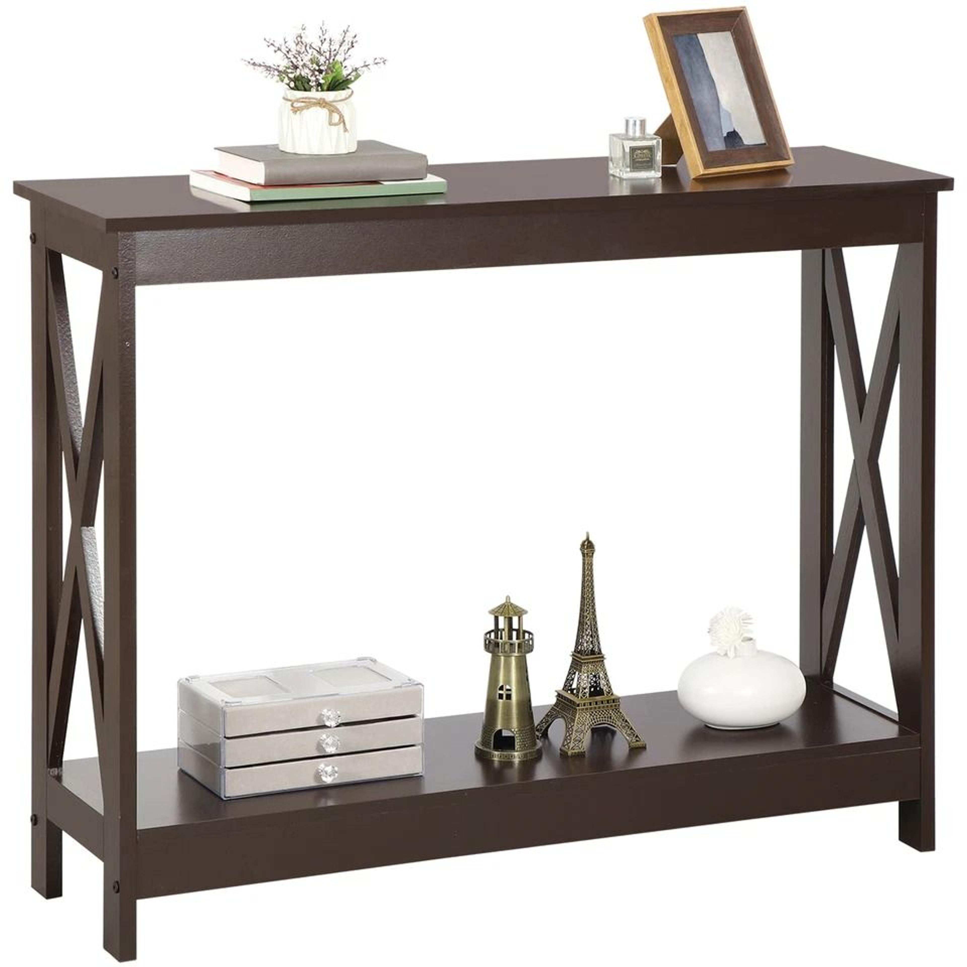 console table square, brown hallway table, coffee table oxford, entryway storage table - durable & elegant
