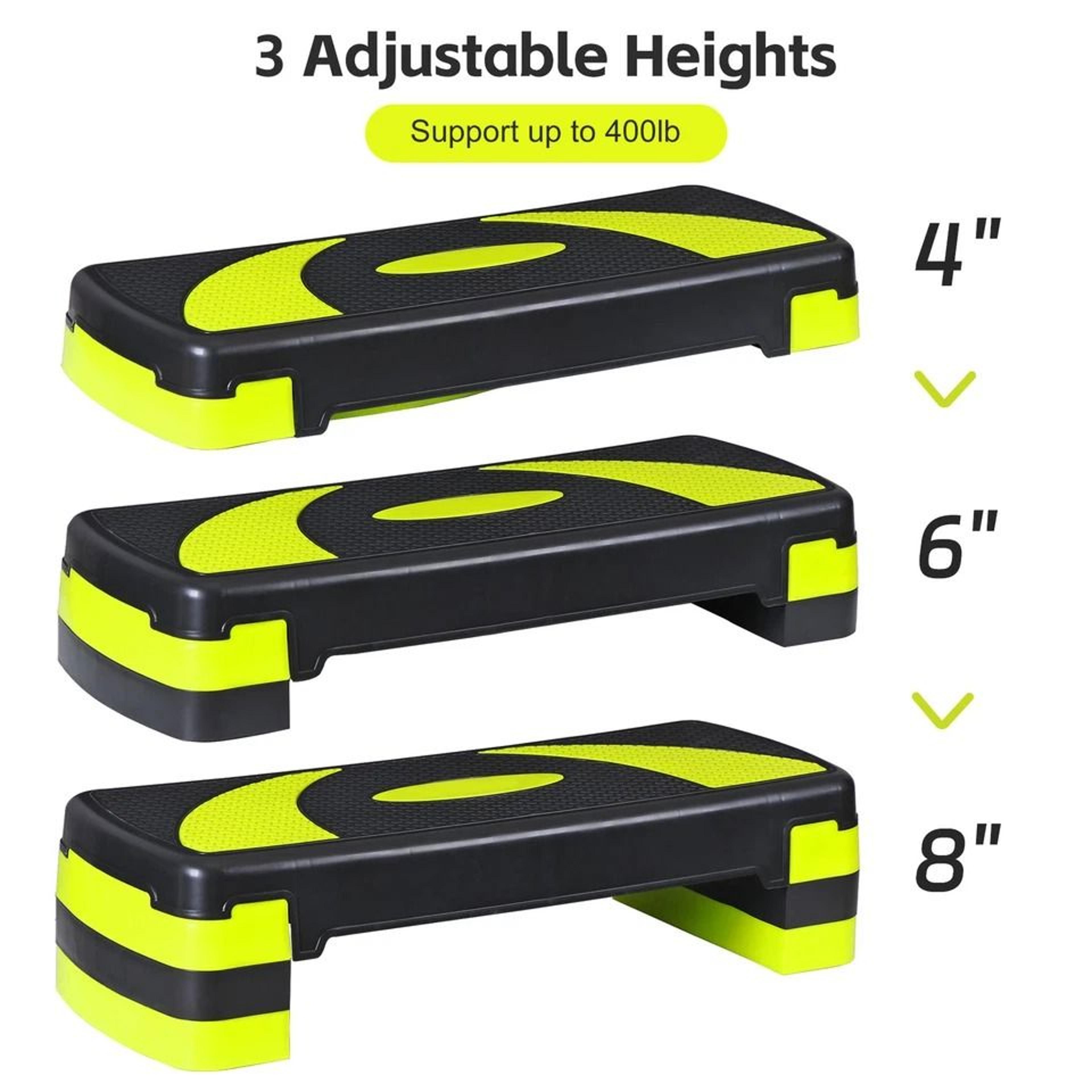 Adjust Exercise Stepper For Home Gym Fitness Aerobic Step With Yellow Risers 5