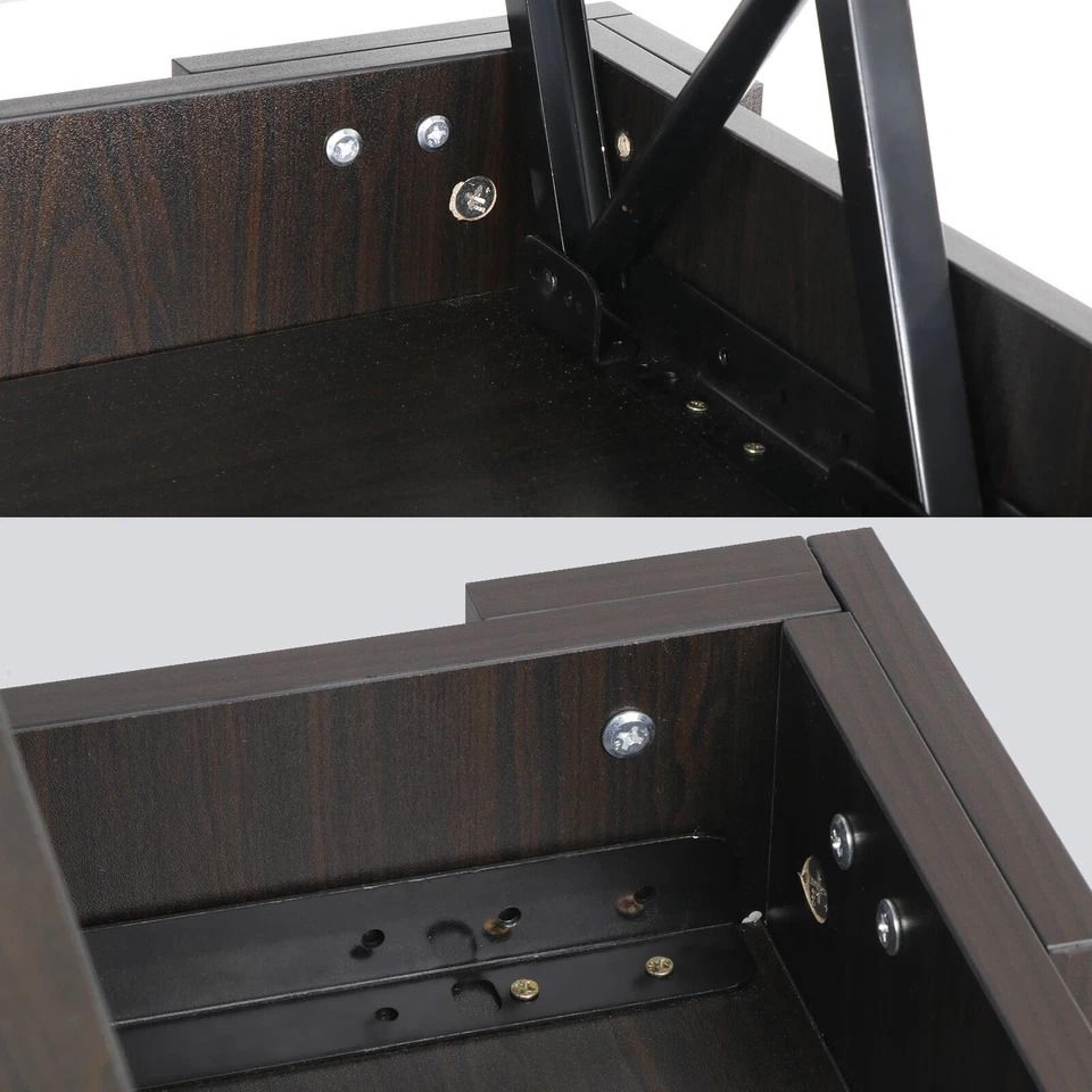 Black Liftup Coffee Table With Hidden Storage Luxury Unique Design Durable Tea Table For Modern Hom