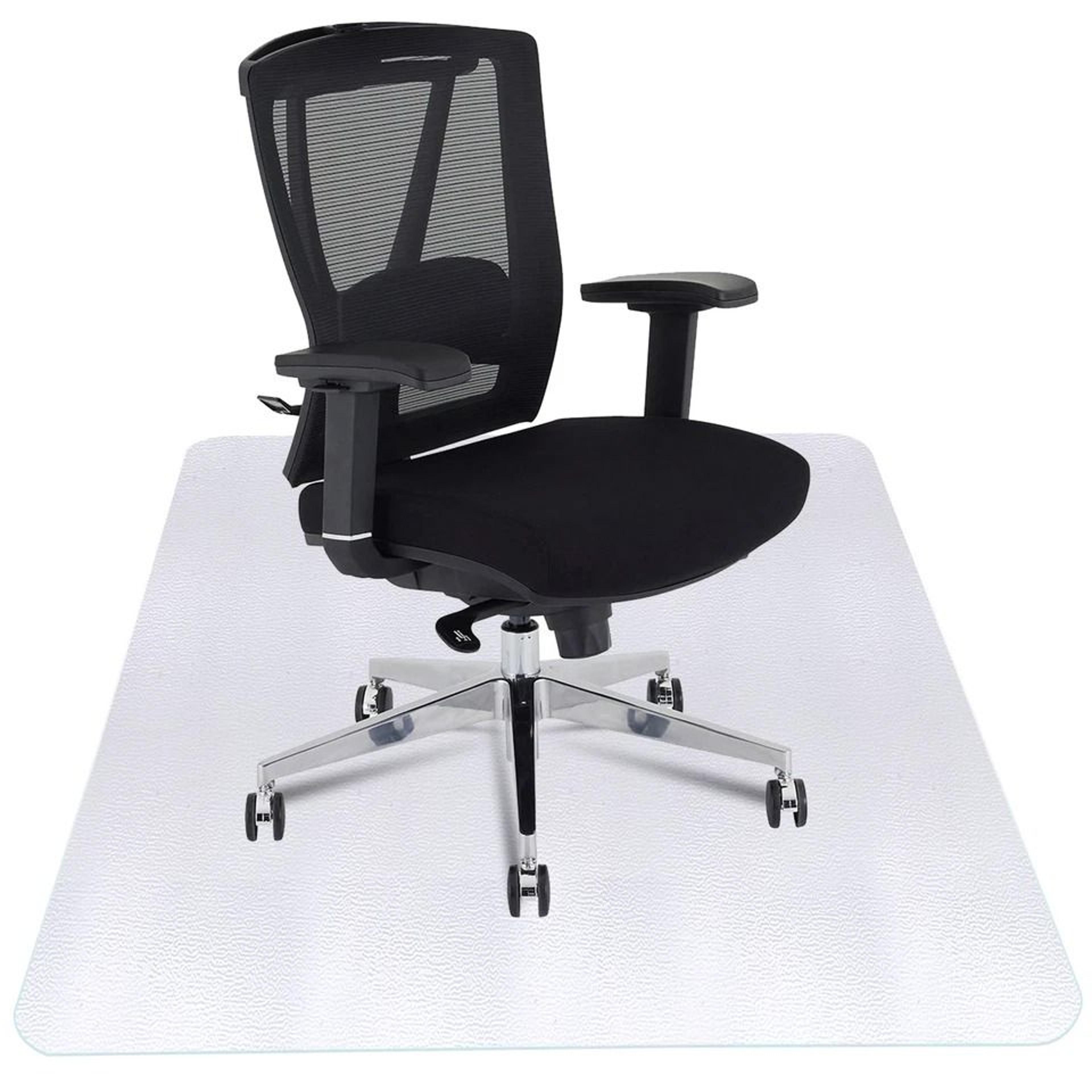 durable clear pvc office chair mat, floor protector for hardwood, vinyl, tile, and laminate surfaces