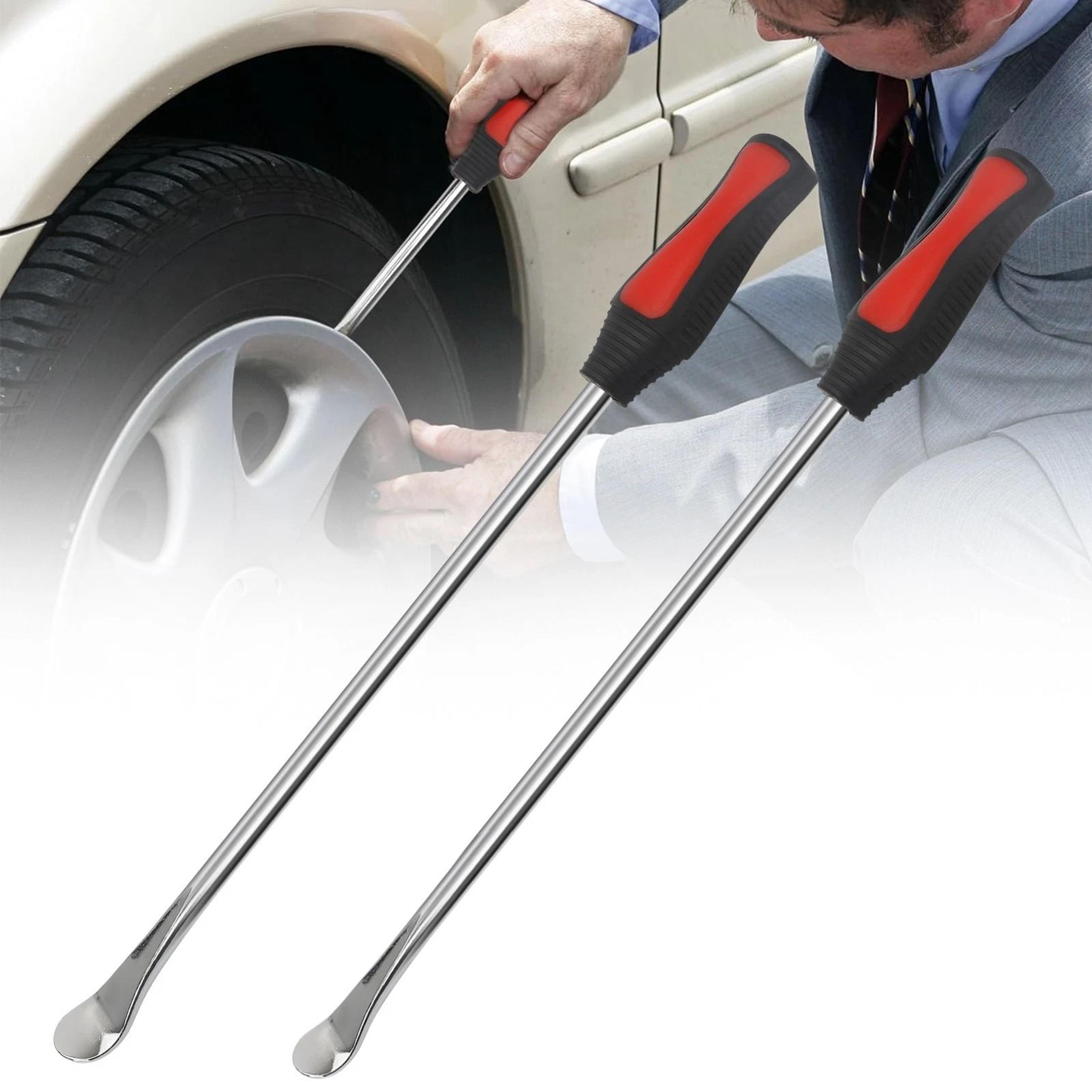 extra-long tire iron spoons set, steel lever bar for motorcycle, bike, atv, scooter, durable, rim-friendly