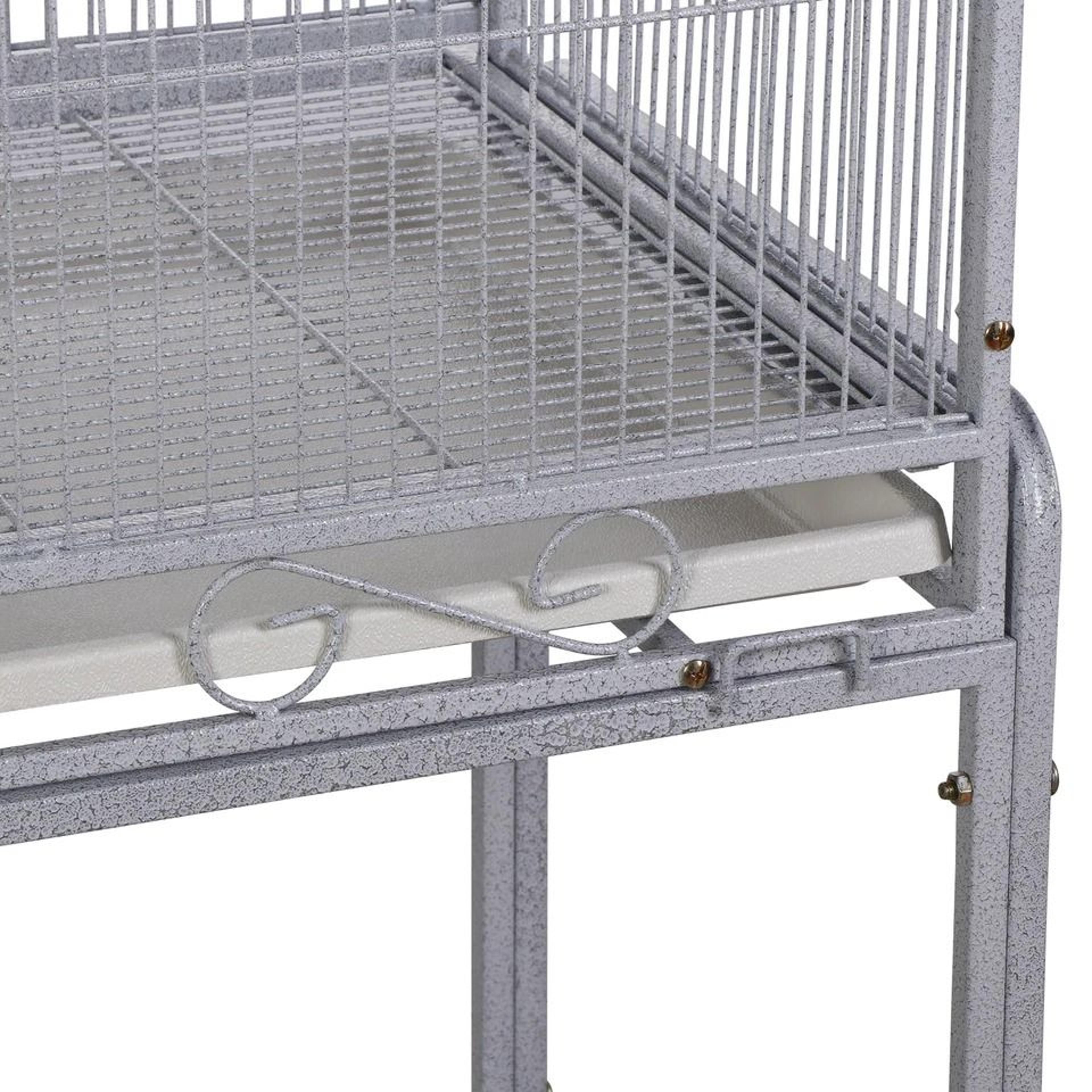 Spacious Parrot Finch Macaw Cage With Feeding Bowls Rollable Stand Removable Tray And Sturdy Metal