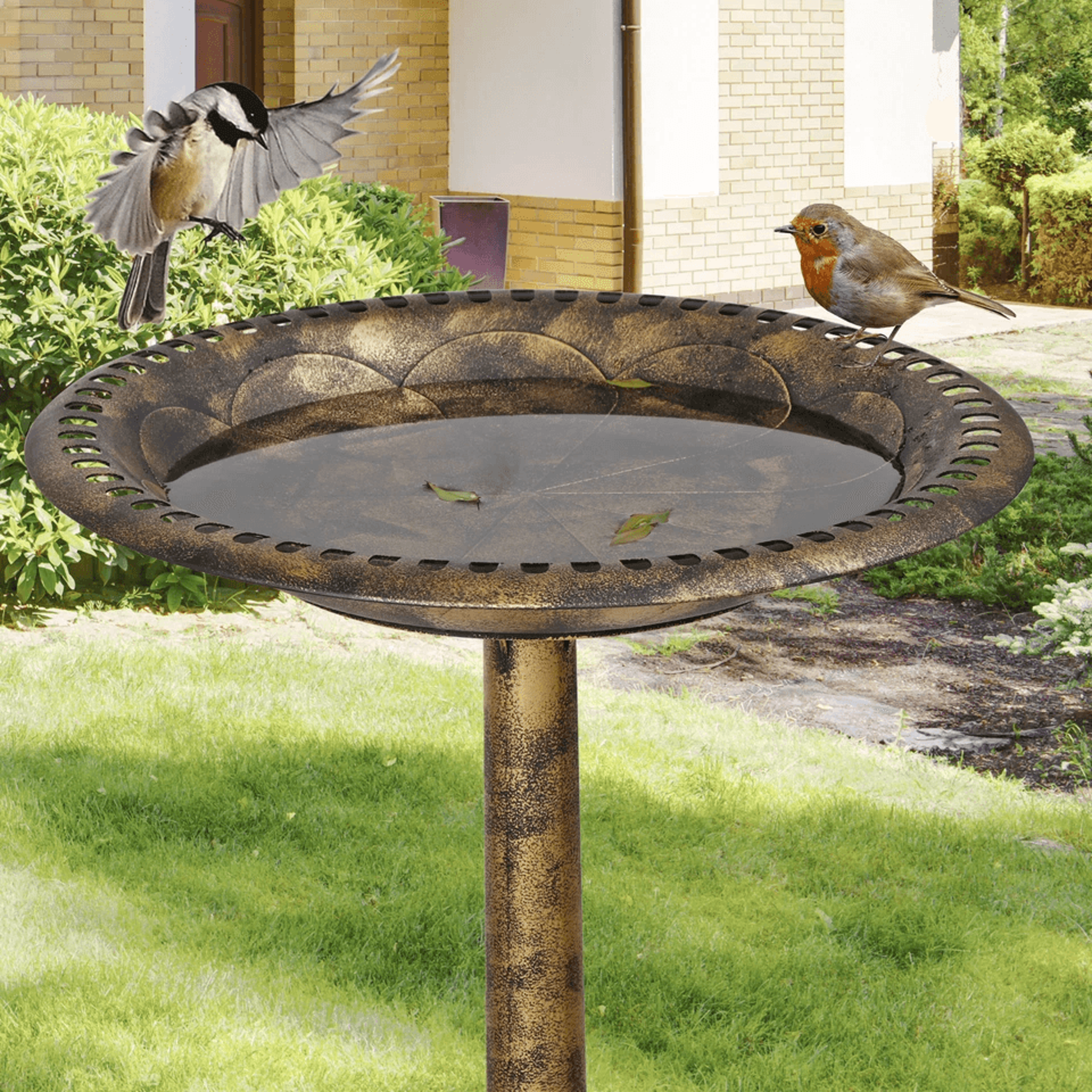 Durable Pedestal Birdbath Antique Design For Yard And Garden Outdoor Decor 13