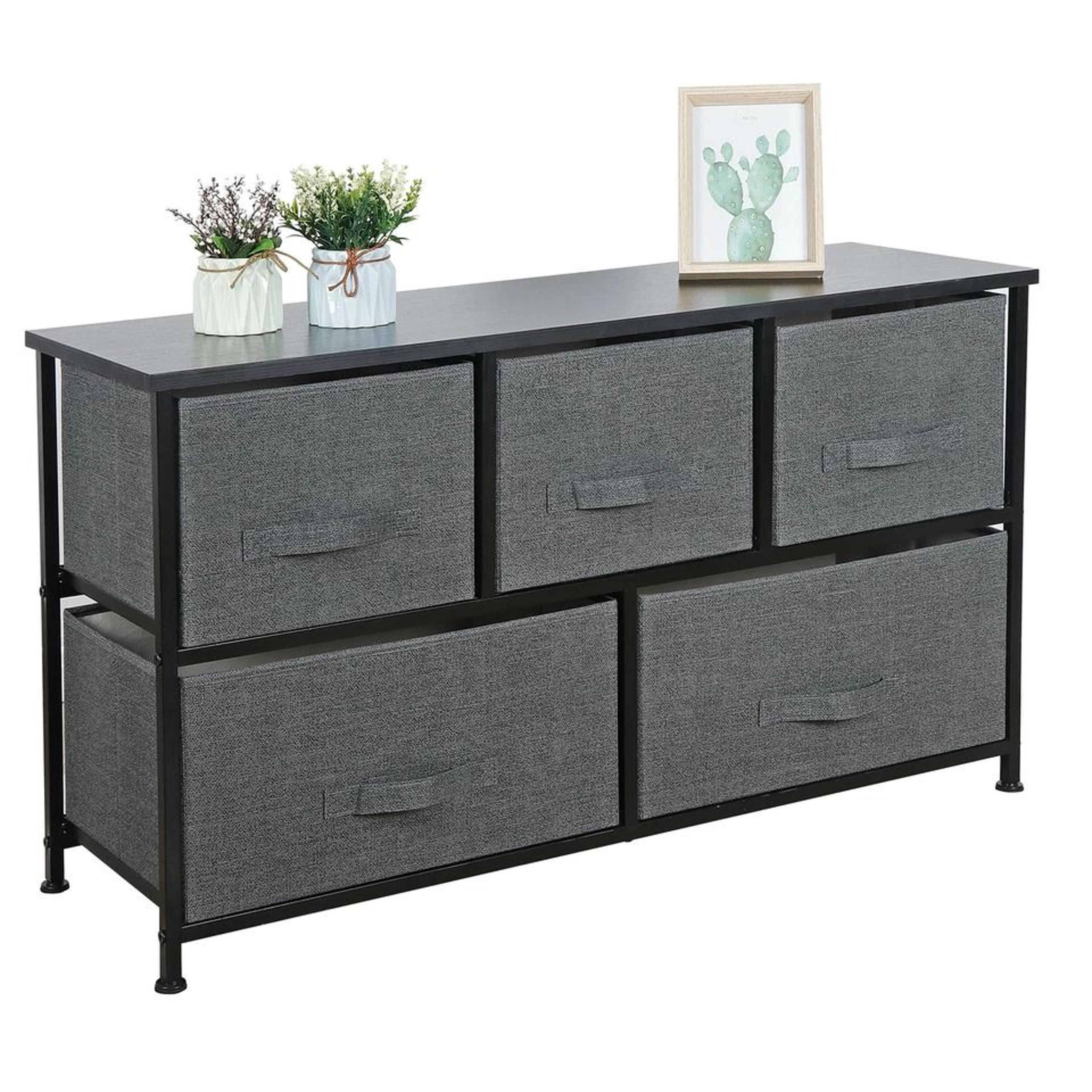 Wide Storage Tower Organizer Spacesaving Dresser For Bedroom Hallway Entryway 8