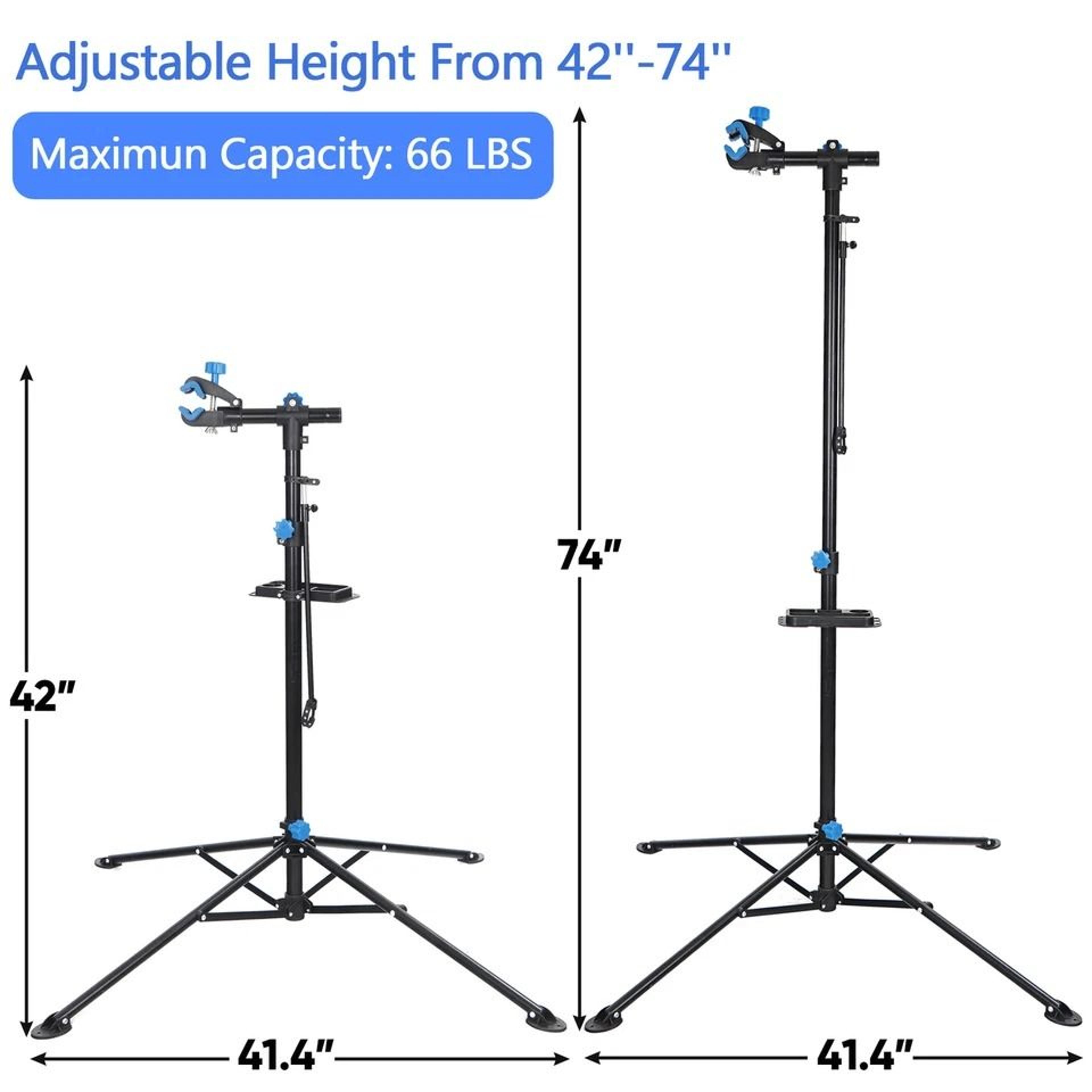 Bicycle Repair Stand With Tool Tray Adjustable Height Cycle Rack Durable Home Bike Work Stand 1