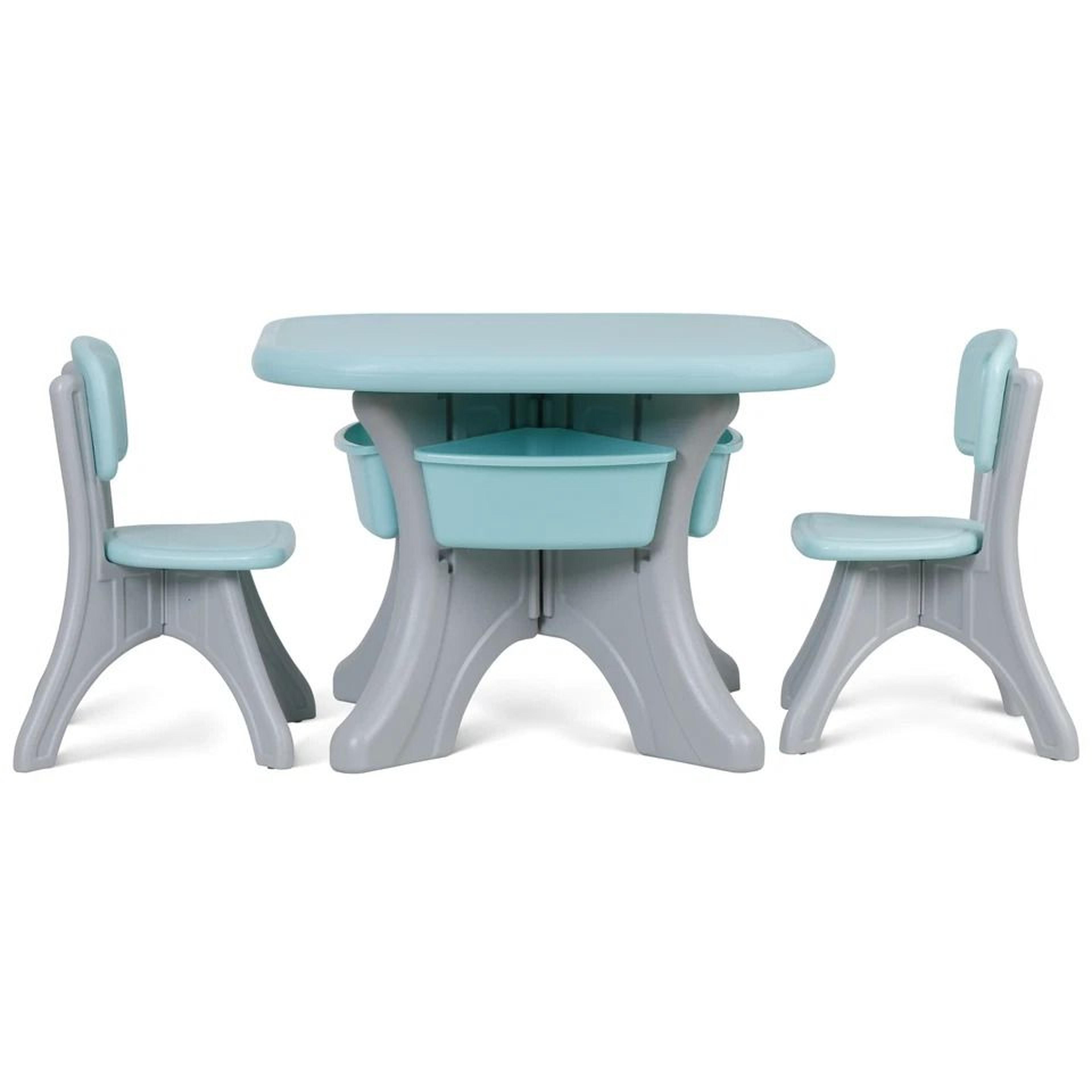 Detachable Kids Play Table And Chairs Set Toddler Learning Table With Storage Pocket 4