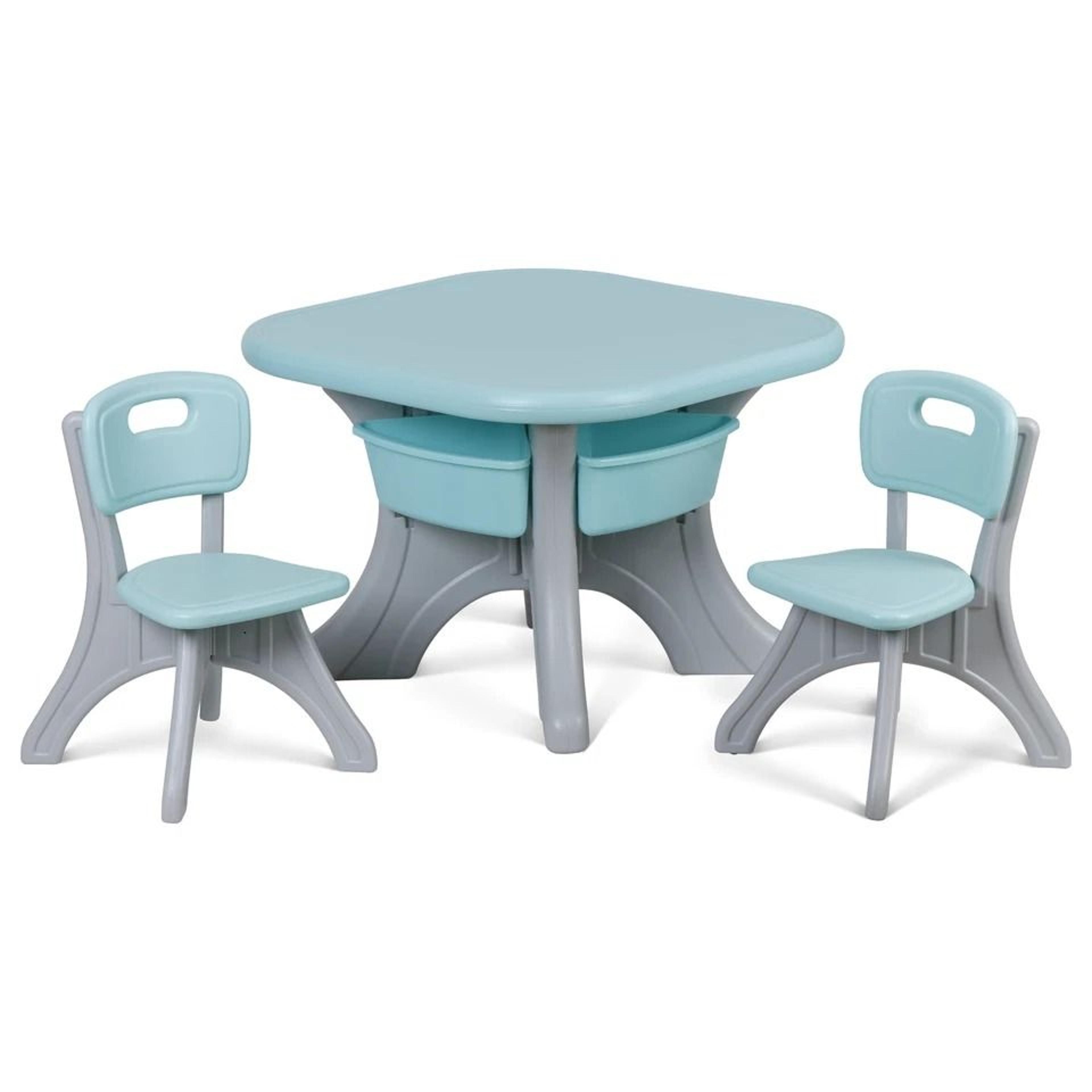 Detachable Kids Play Table And Chairs Set Toddler Learning Table With Storage Pocket 6