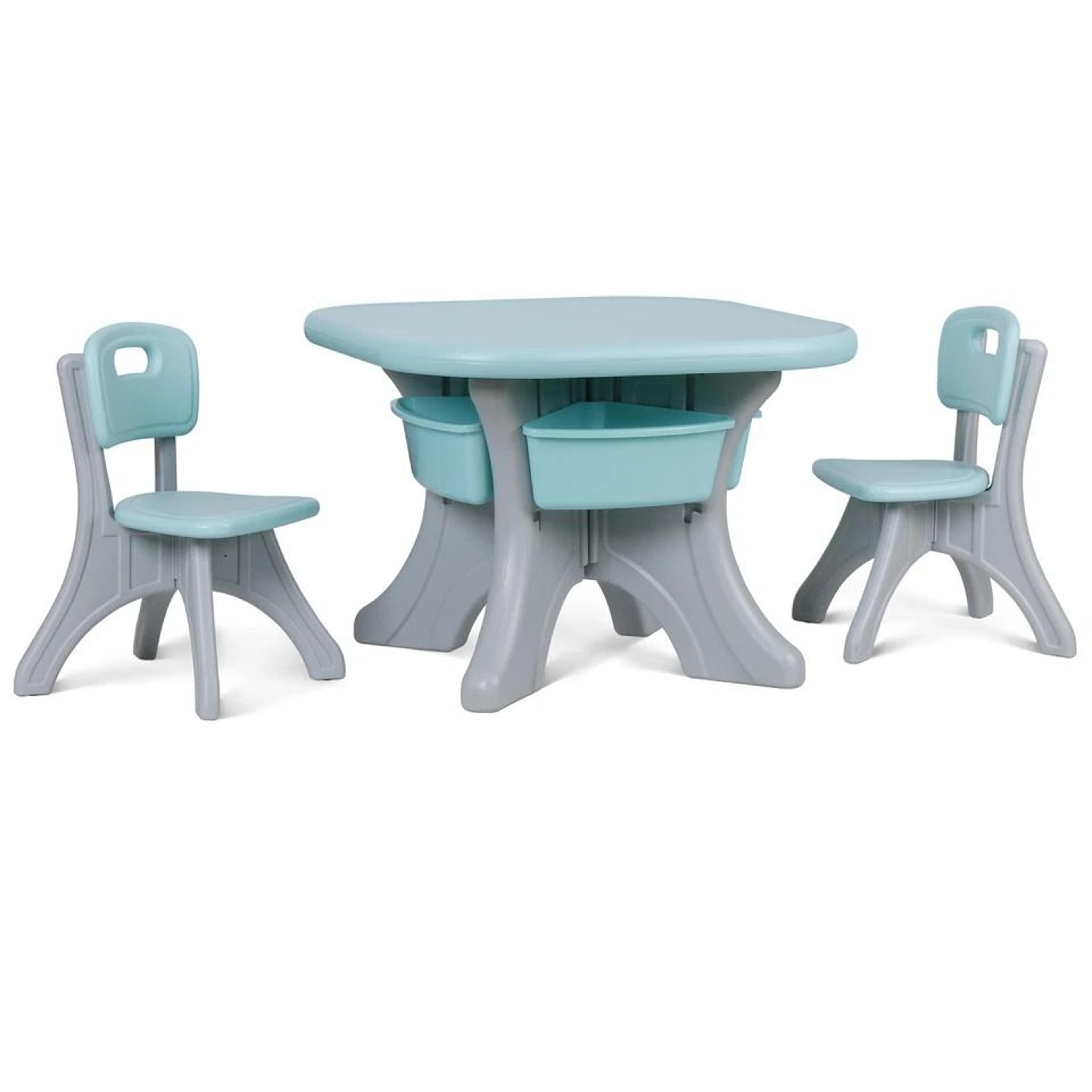 Detachable Kids Play Table And Chairs Set Toddler Learning Table With Storage Pocket 7