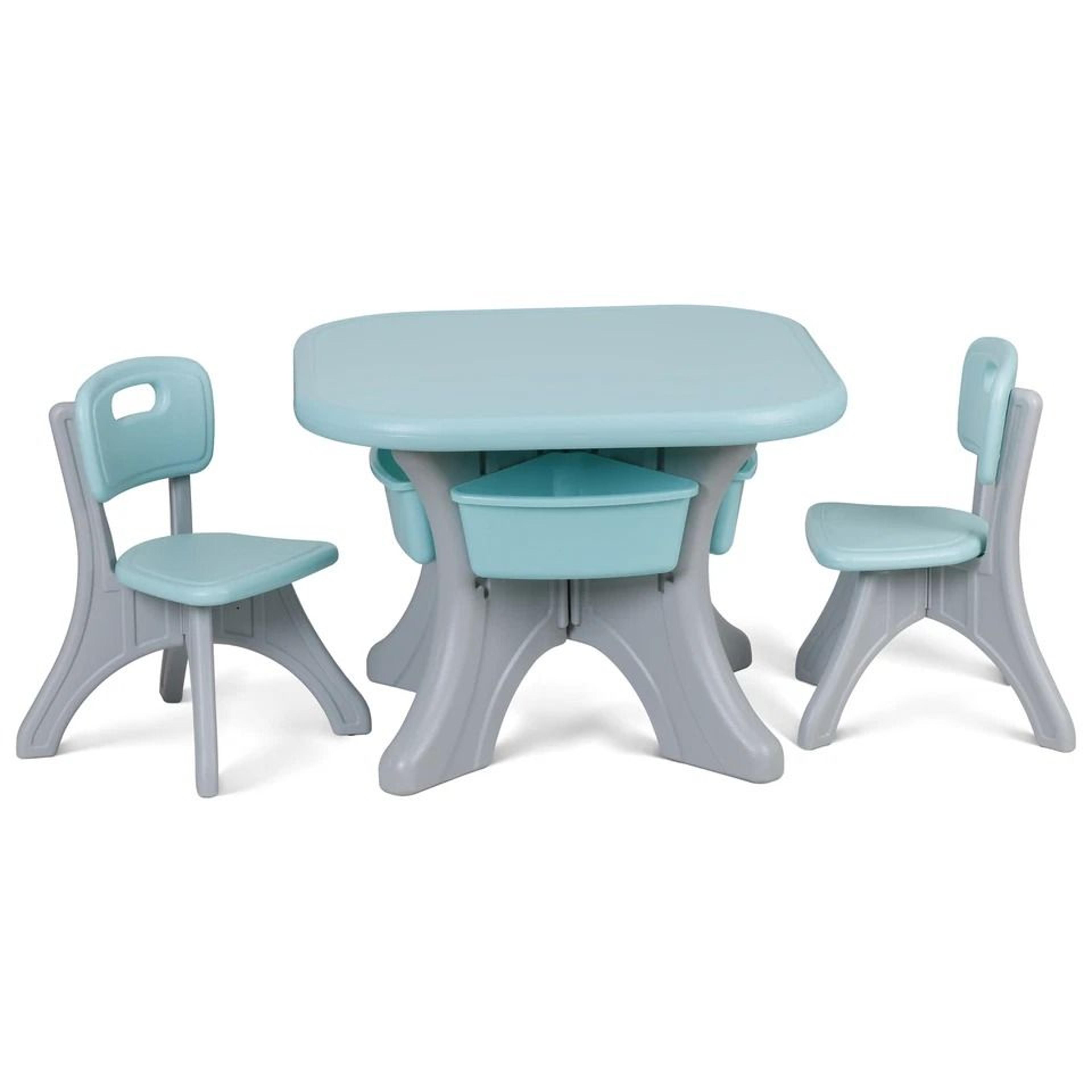 Detachable Kids Play Table And Chairs Set Toddler Learning Table With Storage Pocket 8