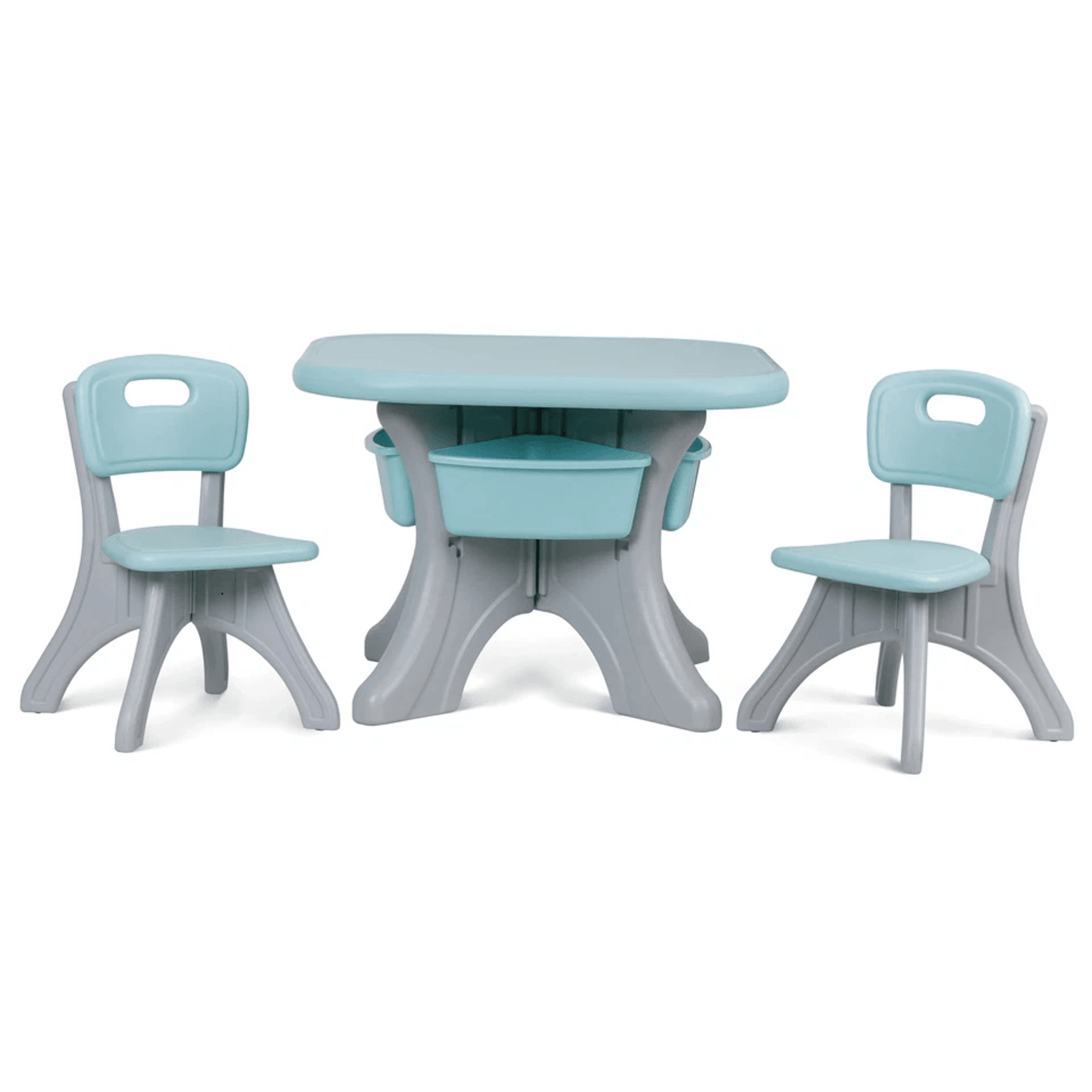 Detachable Kids Play Table And Chairs Set Toddler Learning Table With Storage Pocket 9