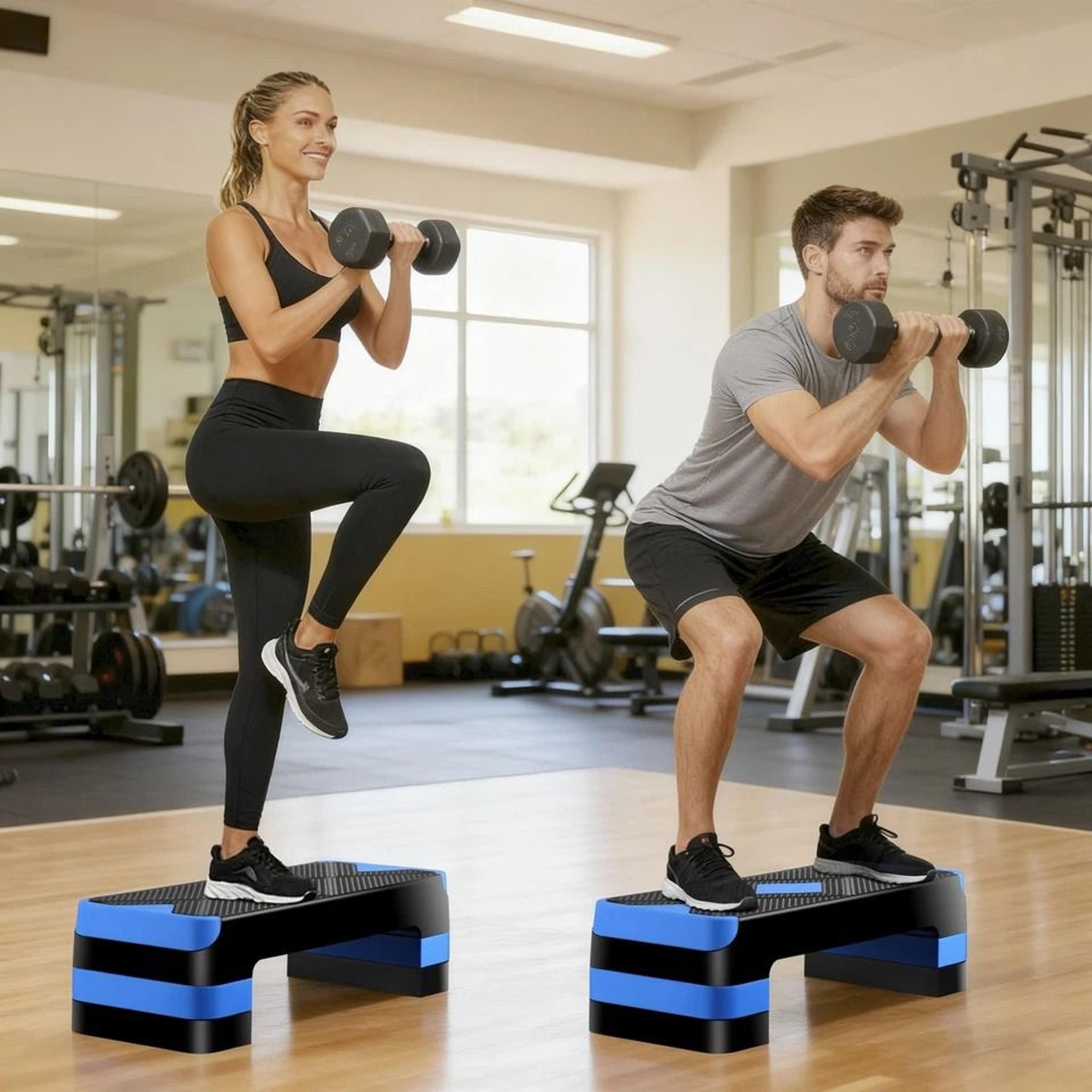 HighDensity Aerobic Step Platform Adjustable Home Gym Stepper With 3 Risers For Muscle And Cardio W 10