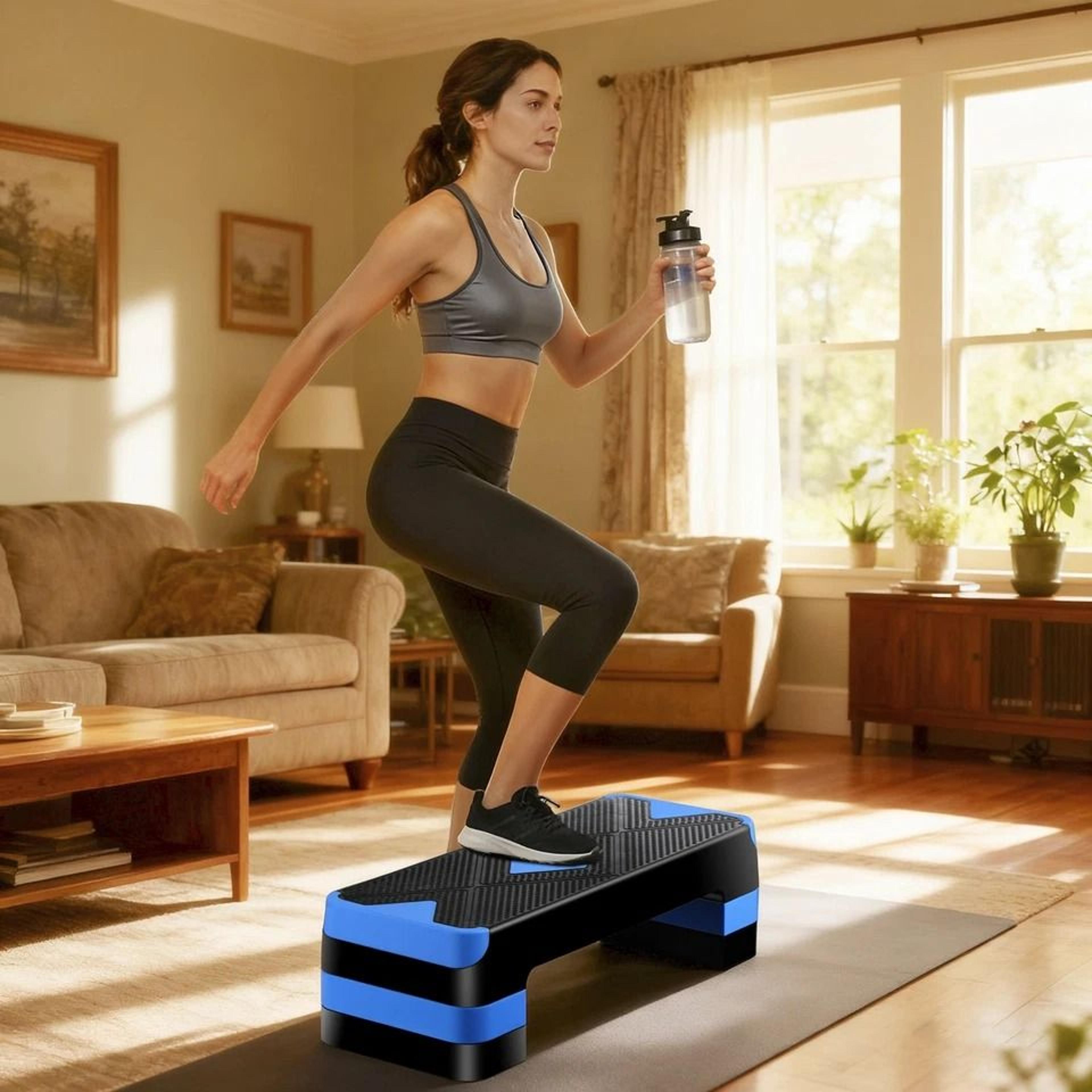 HighDensity Aerobic Step Platform Adjustable Home Gym Stepper With 3 Risers For Muscle And Cardio W 11