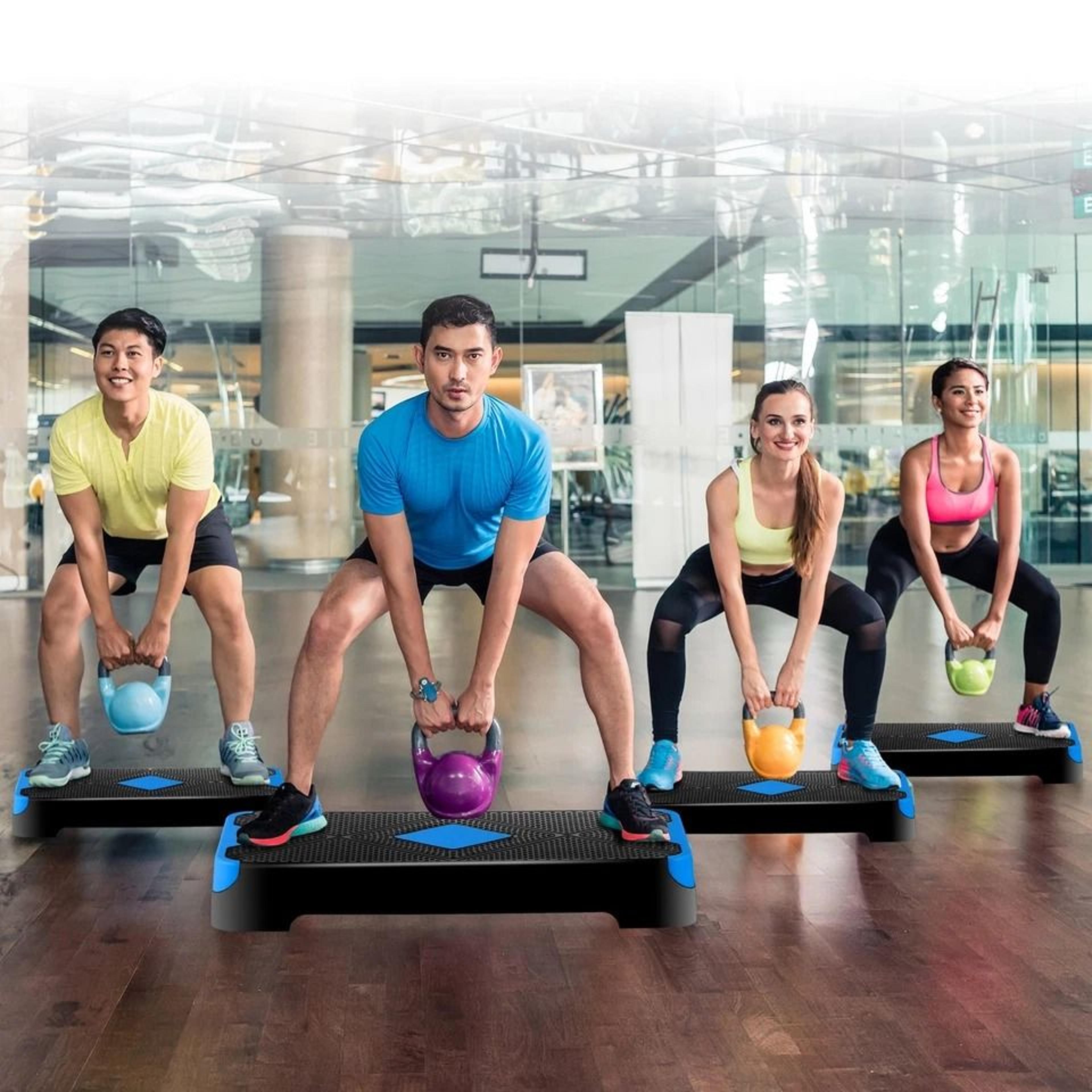 HighDensity Aerobic Step Platform Adjustable Home Gym Stepper With 3 Risers For Muscle And Cardio W 12