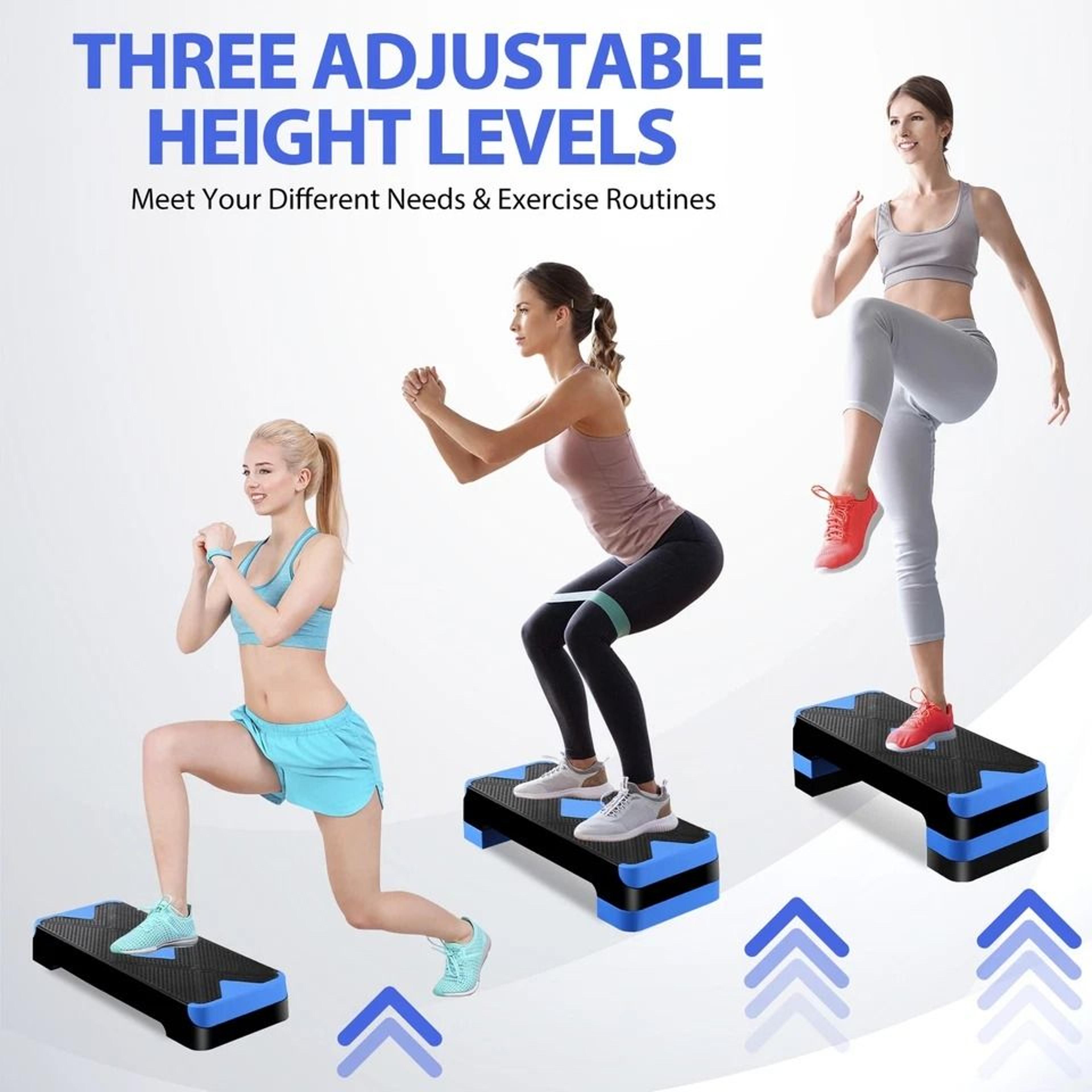 HighDensity Aerobic Step Platform Adjustable Home Gym Stepper With 3 Risers For Muscle And Cardio W 5