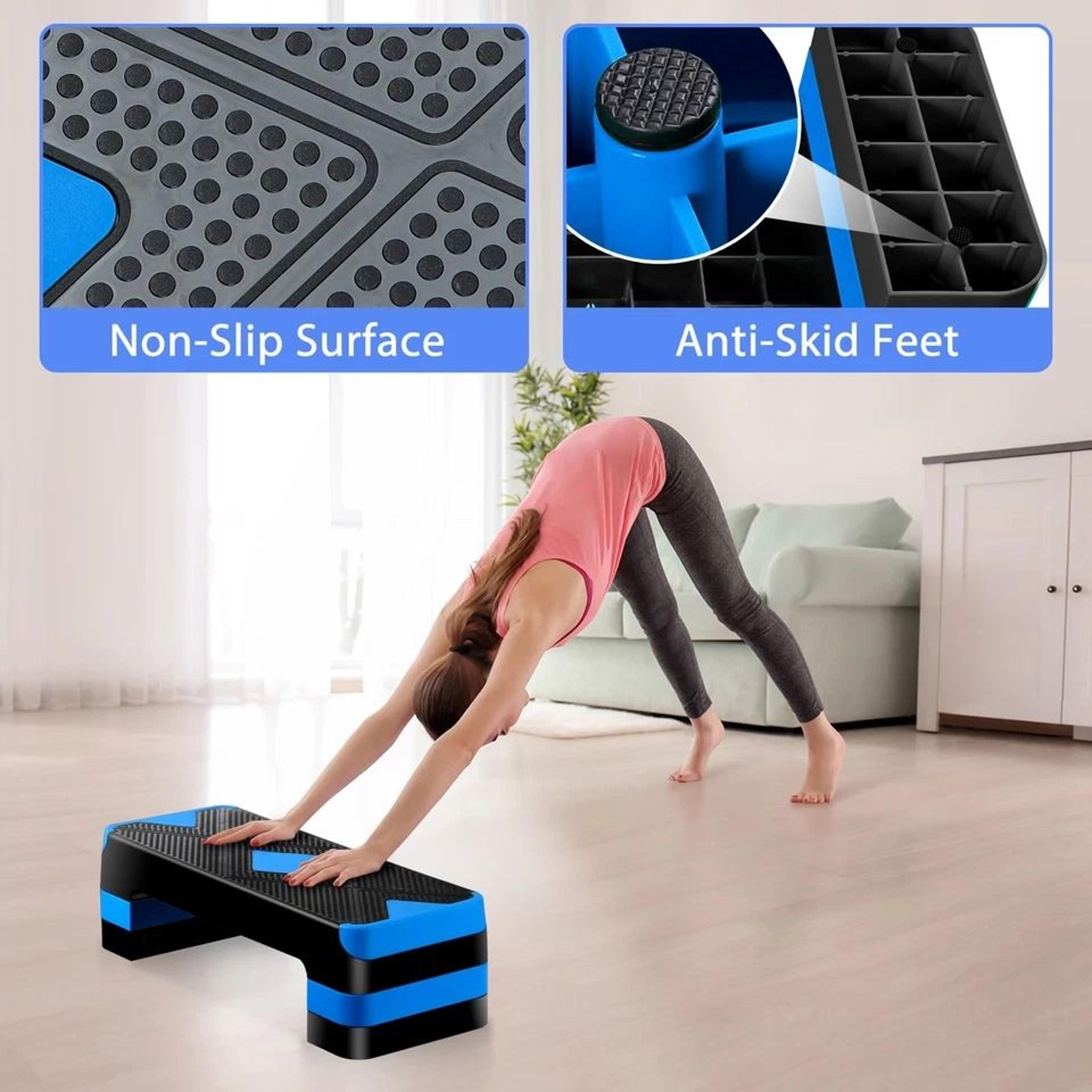 HighDensity Aerobic Step Platform Adjustable Home Gym Stepper With 3 Risers For Muscle And Cardio W 8