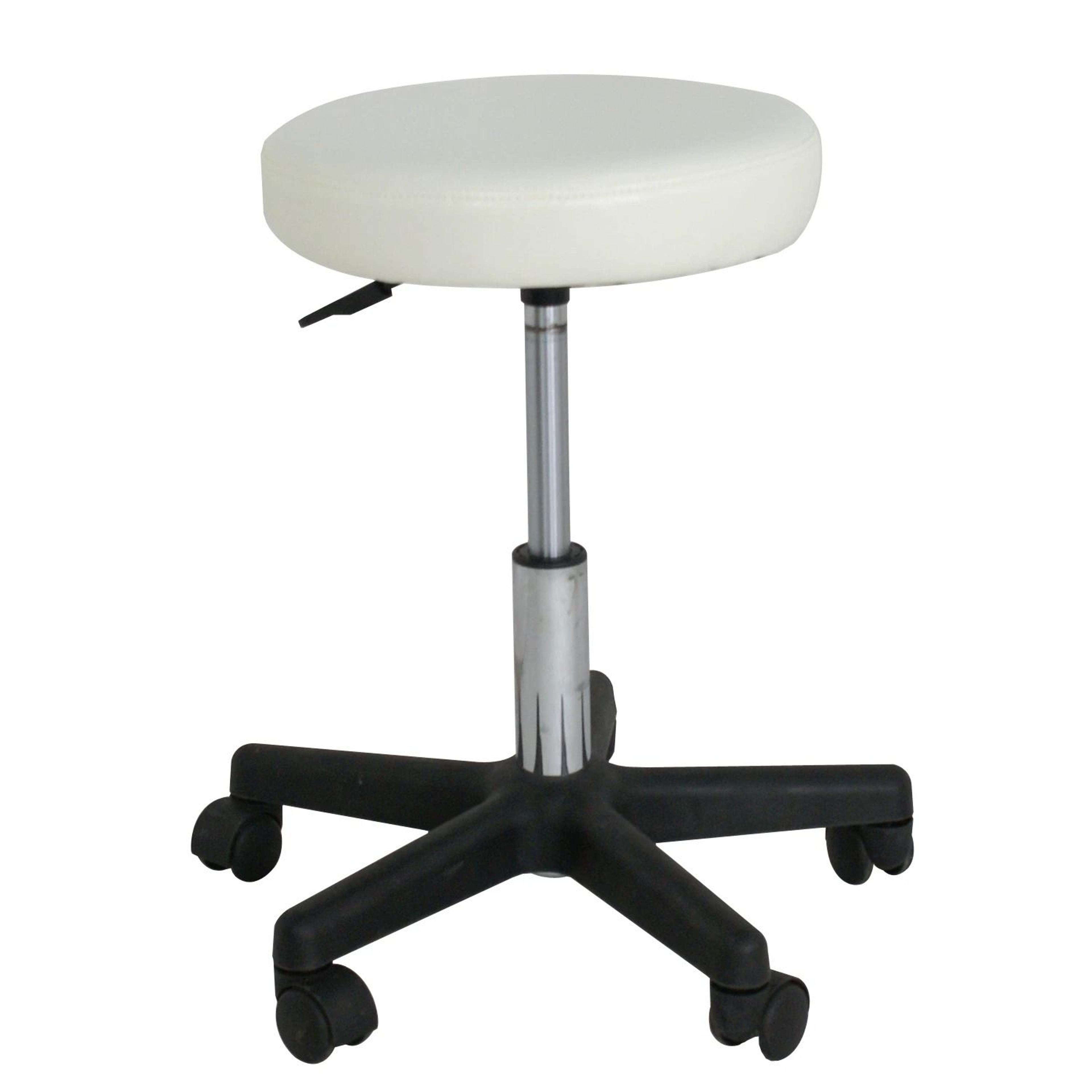 adjustable rolling tattoo chair, hydraulic salon stool, spa white, pu leather cushion