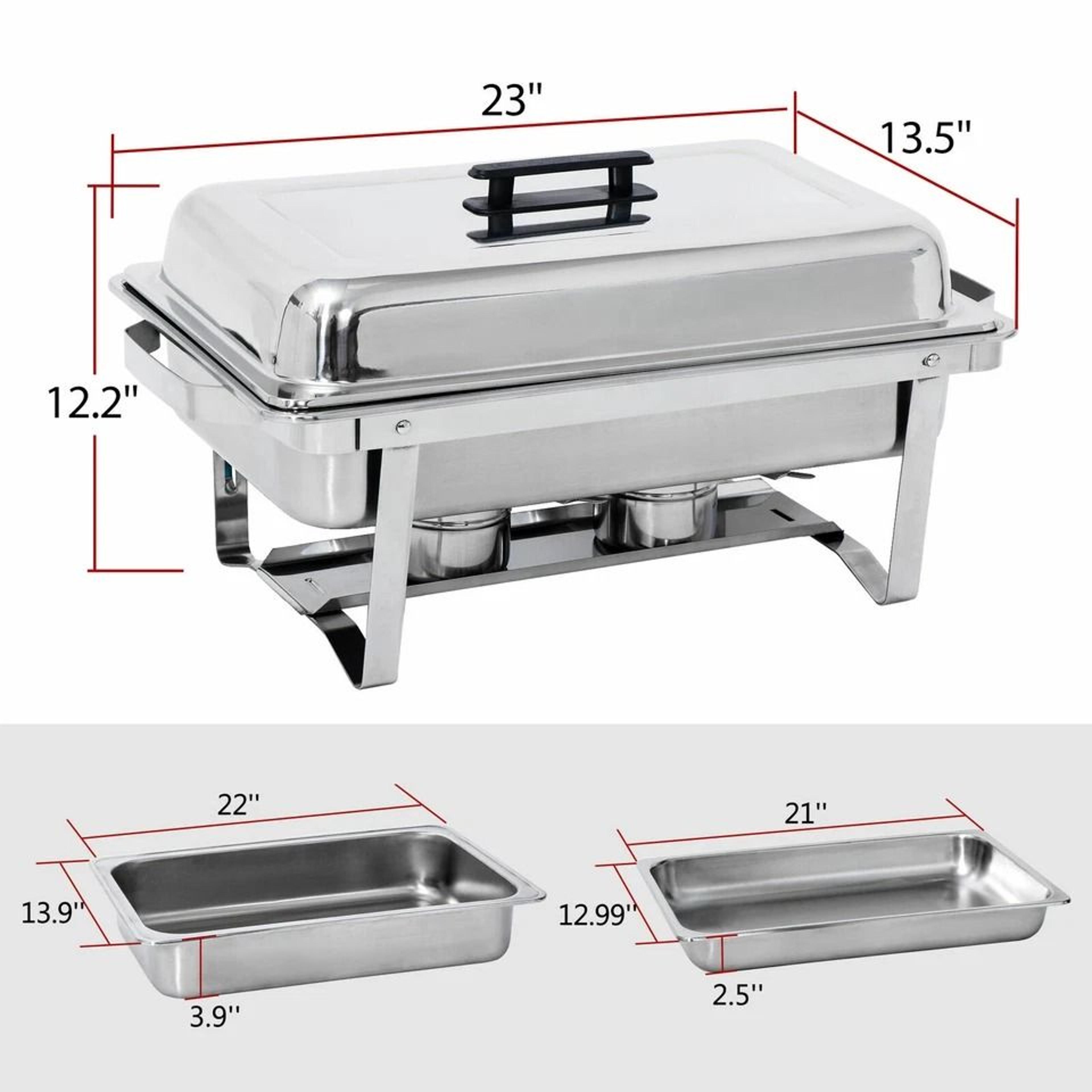 Food Warmer Chafer Chafing Dishes Stainless Steel Durable Foldable Frame Professional Catering Use 1