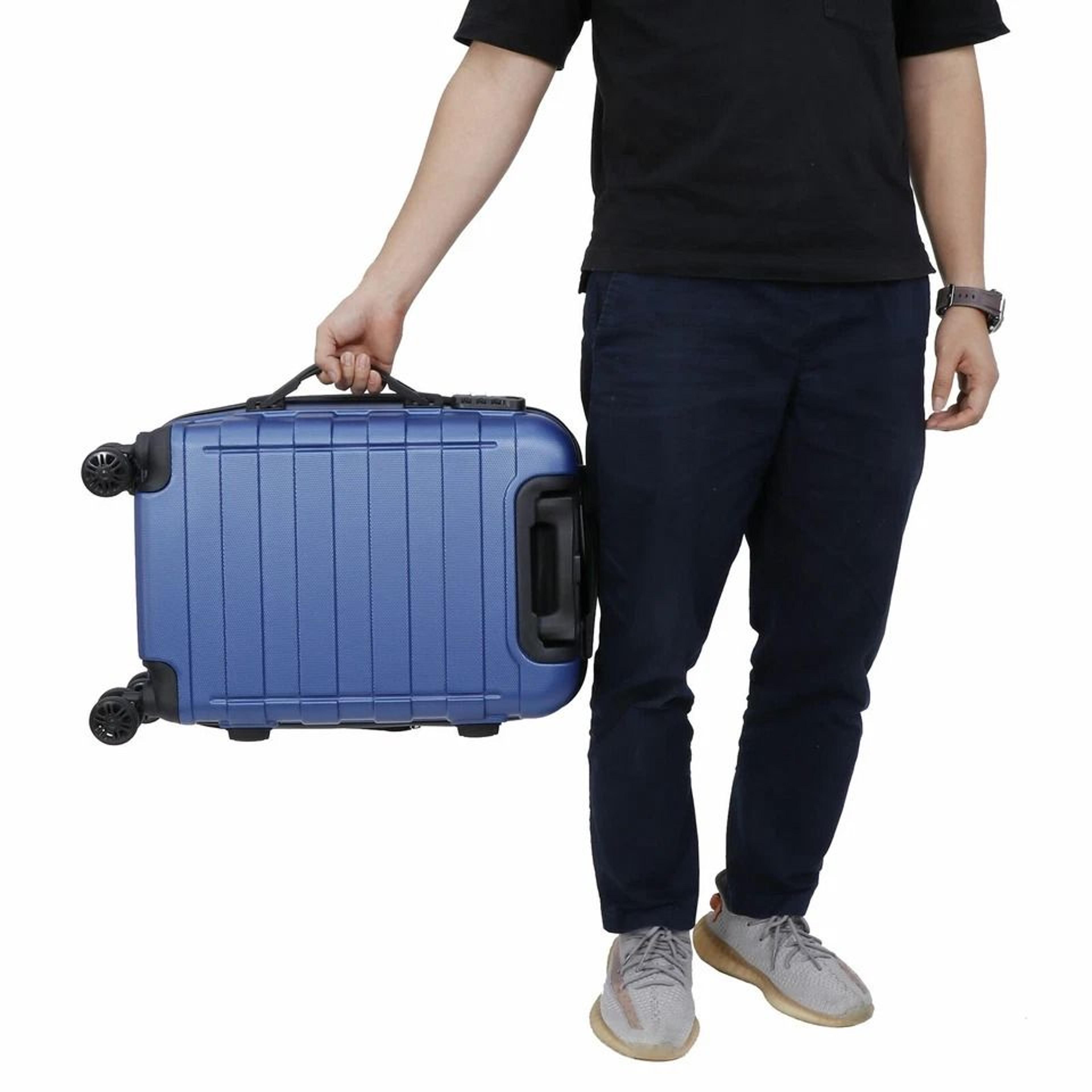 Expandable Blue Hardside Spinner CarryOn Luggage Capacity Wheels For Smooth Rolling Durable ABS She 11