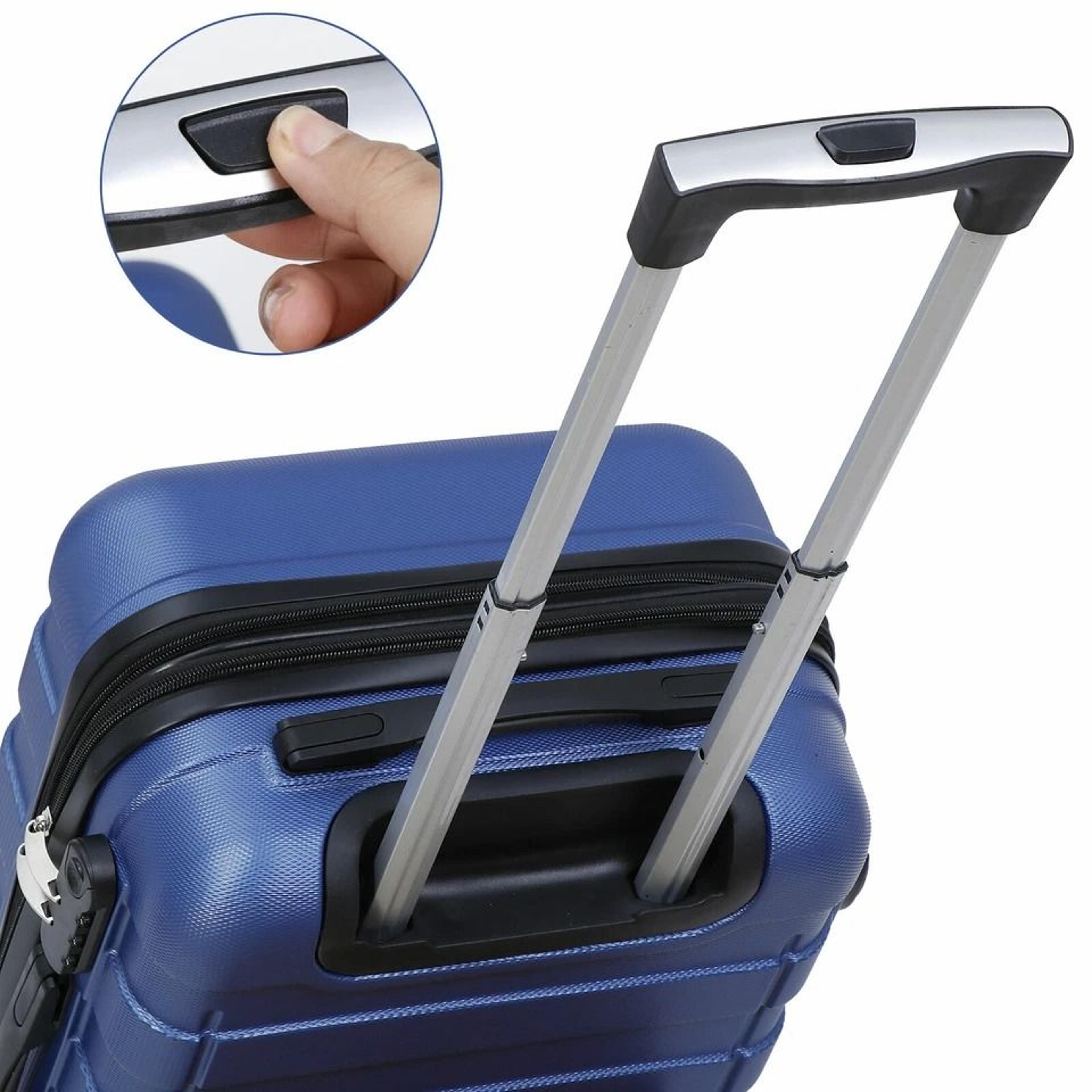 Expandable Blue Hardside Spinner CarryOn Luggage Capacity Wheels For Smooth Rolling Durable ABS She 6
