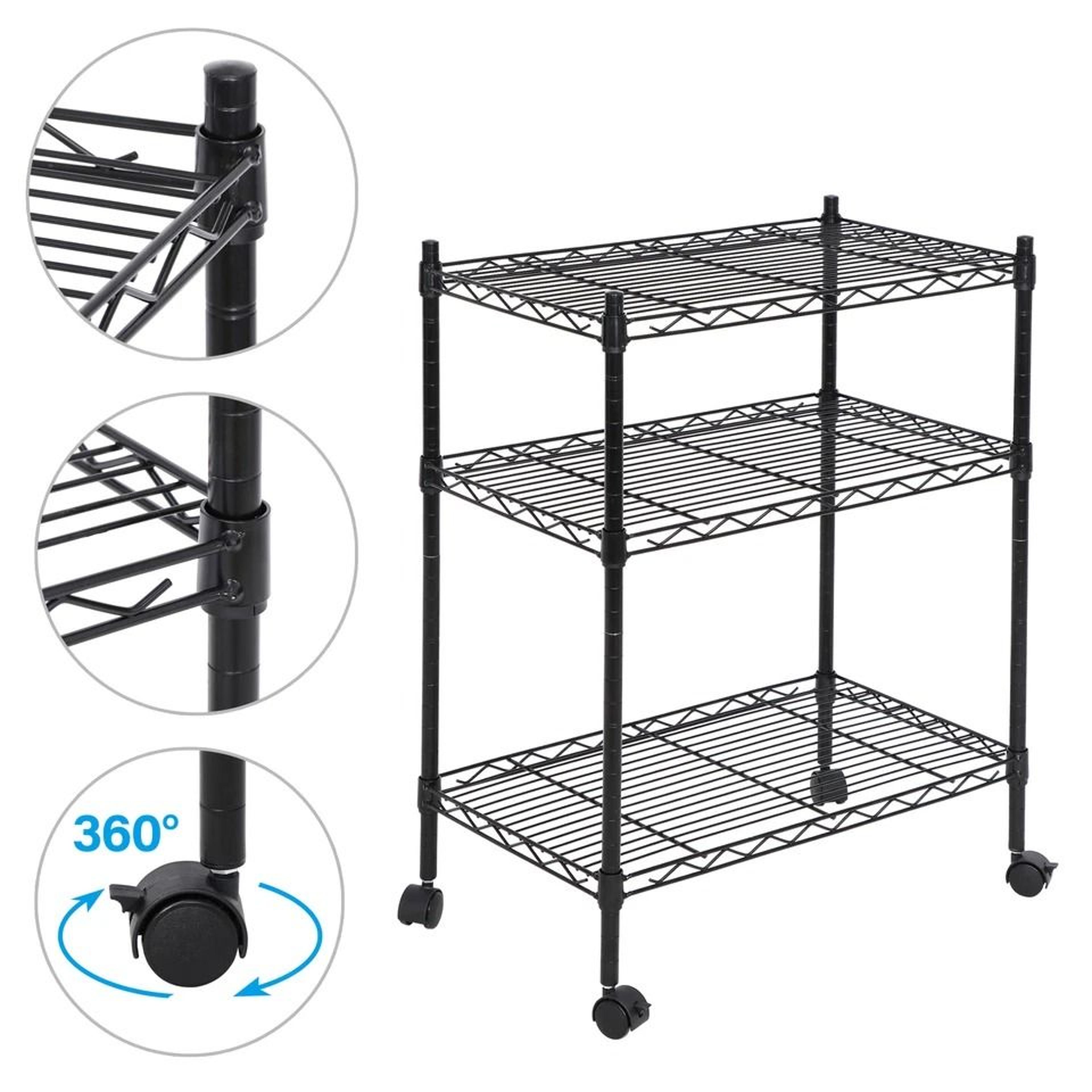 Metal Rack Shelves Shelf Storage Shelving Unit Adjustable Steel Wire Shelf 3Shelf Organization For  0