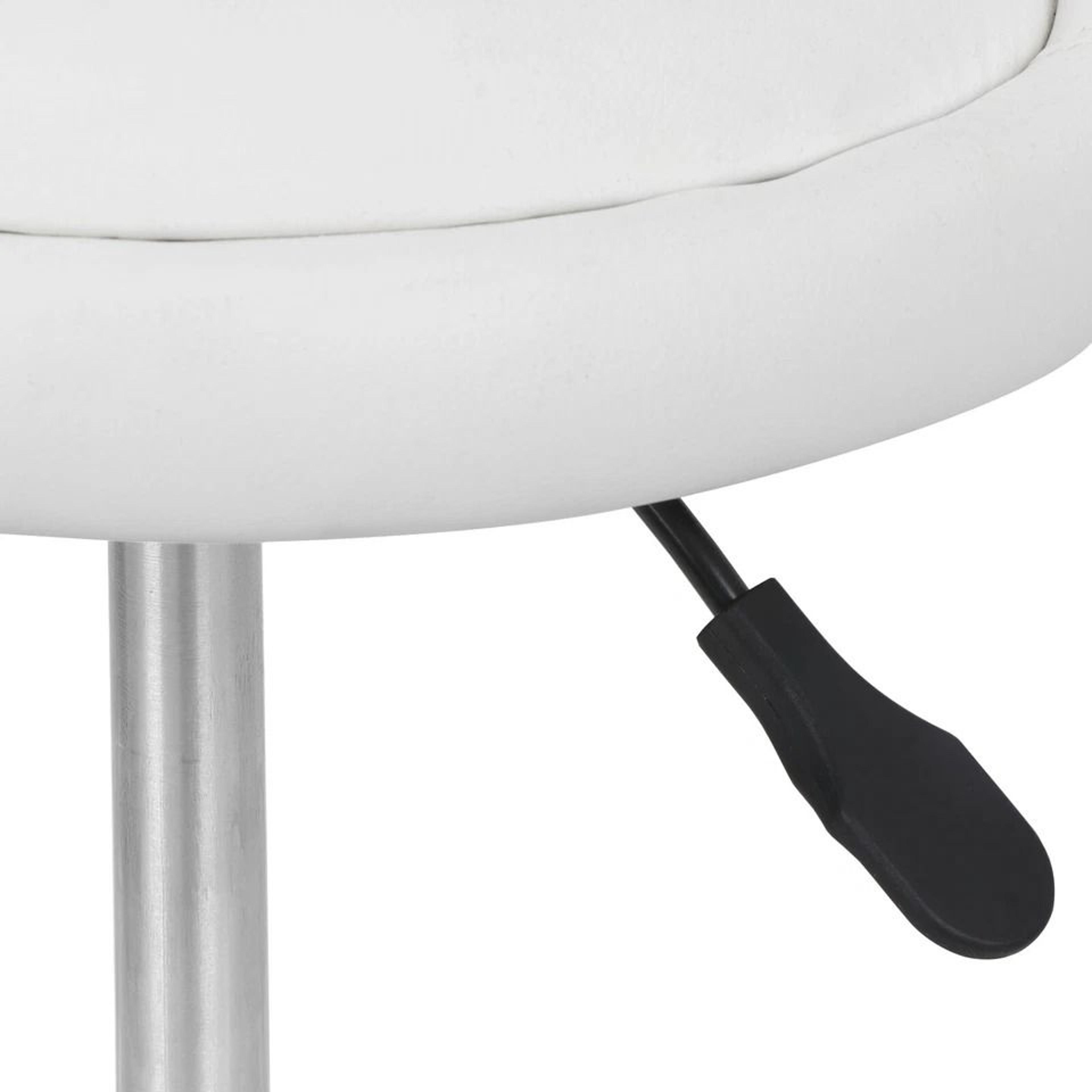 White Salon Stool With Back Hydraulic Rolling Spa Stool Rest Saddle Adjustable Height 5