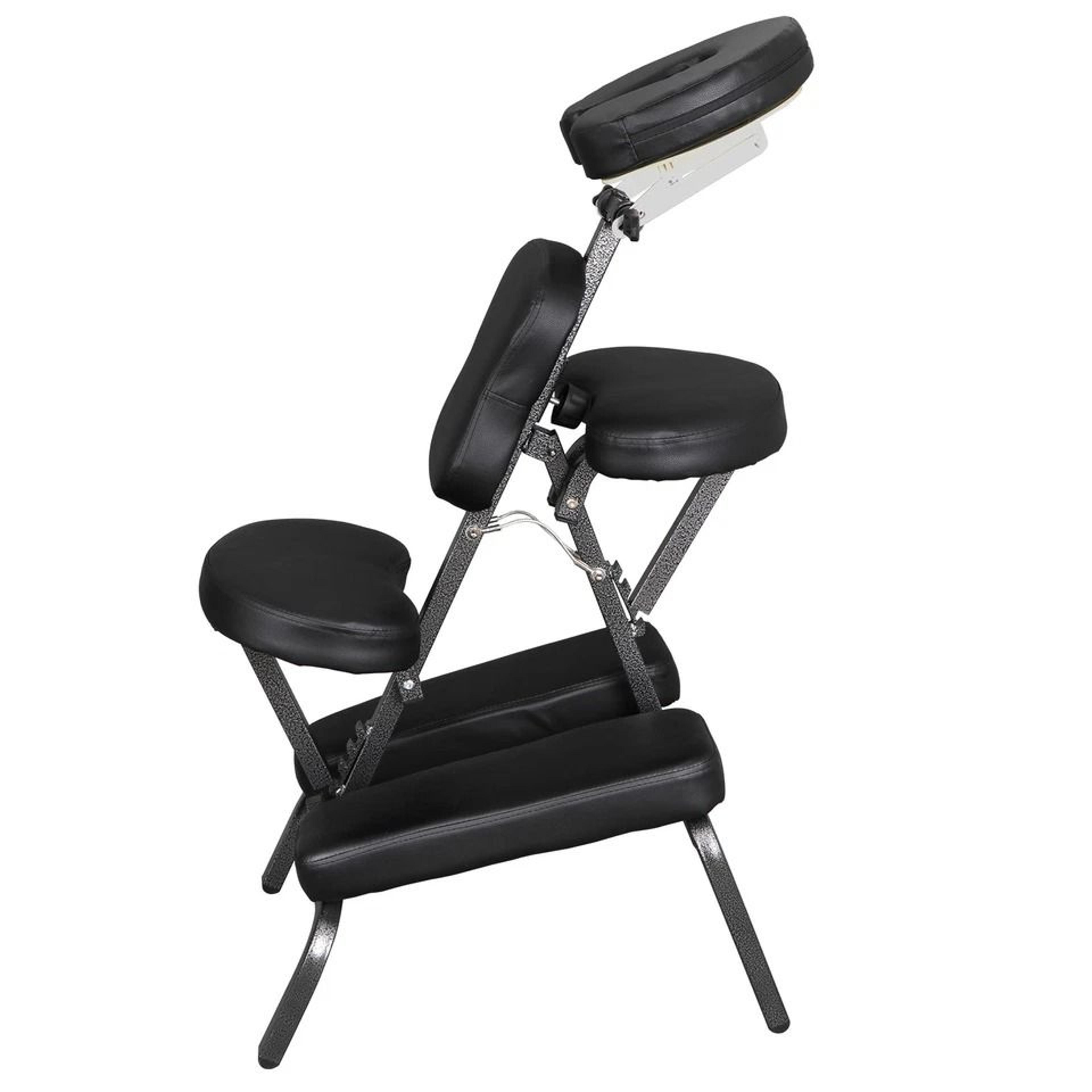 Portable Folding Massage Chair PU Leather Travel Pad Tattoo Salon Black 1