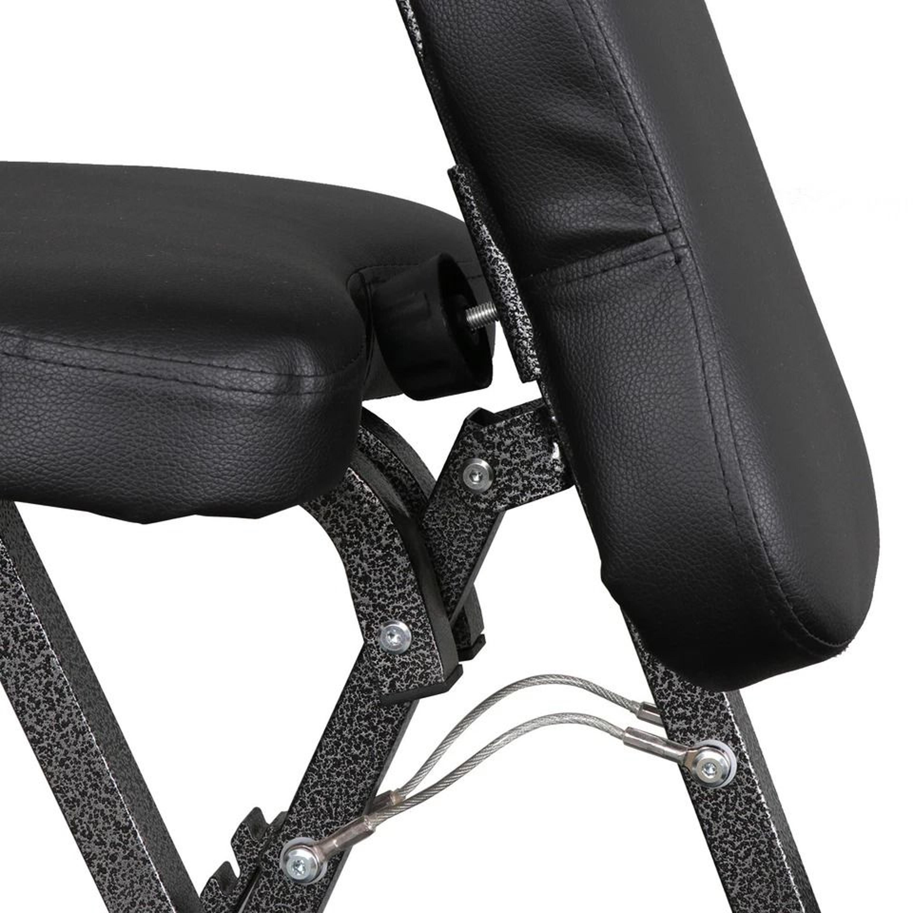 Portable Folding Massage Chair PU Leather Travel Pad Tattoo Salon Black 4