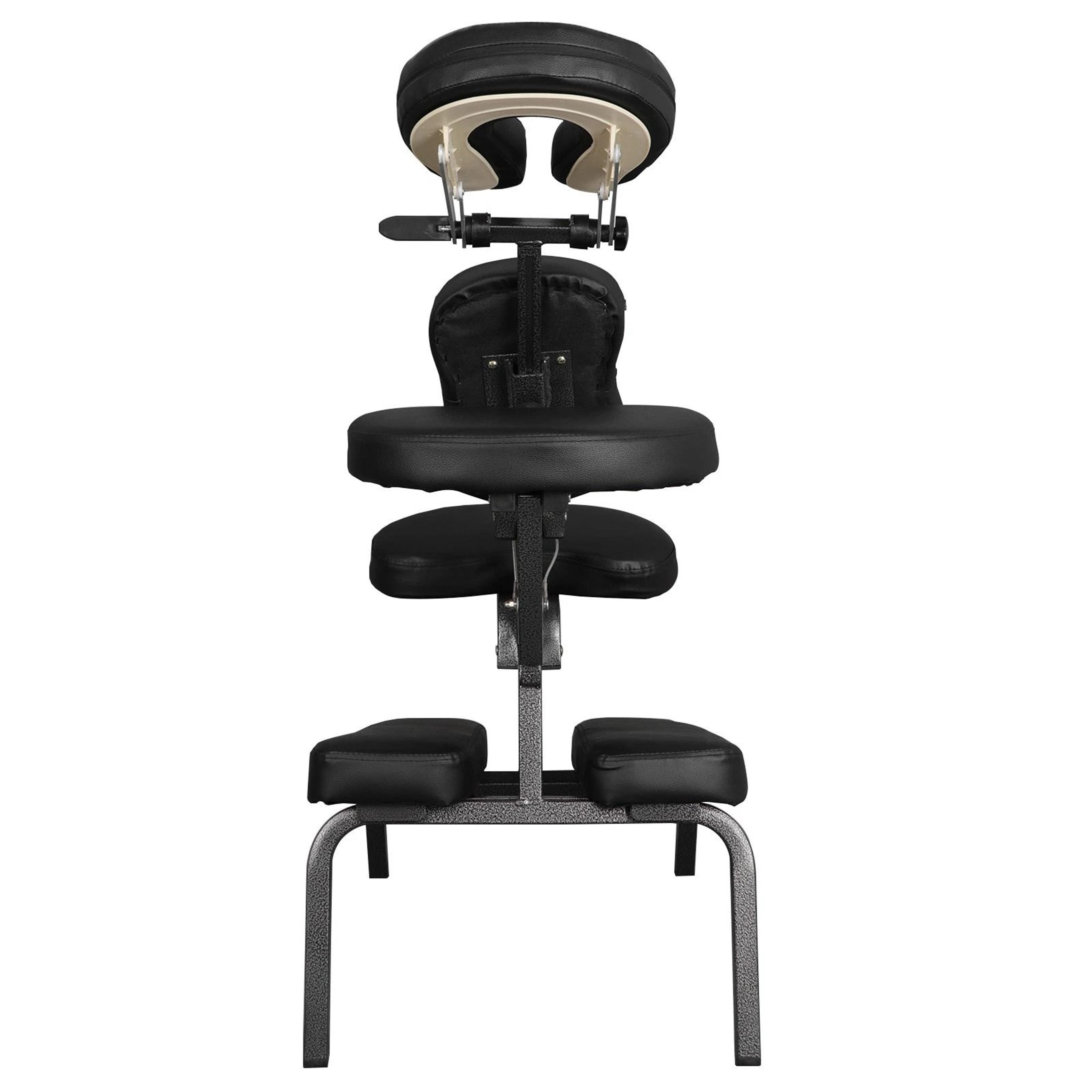 Portable Folding Massage Chair PU Leather Travel Pad Tattoo Salon Black 8