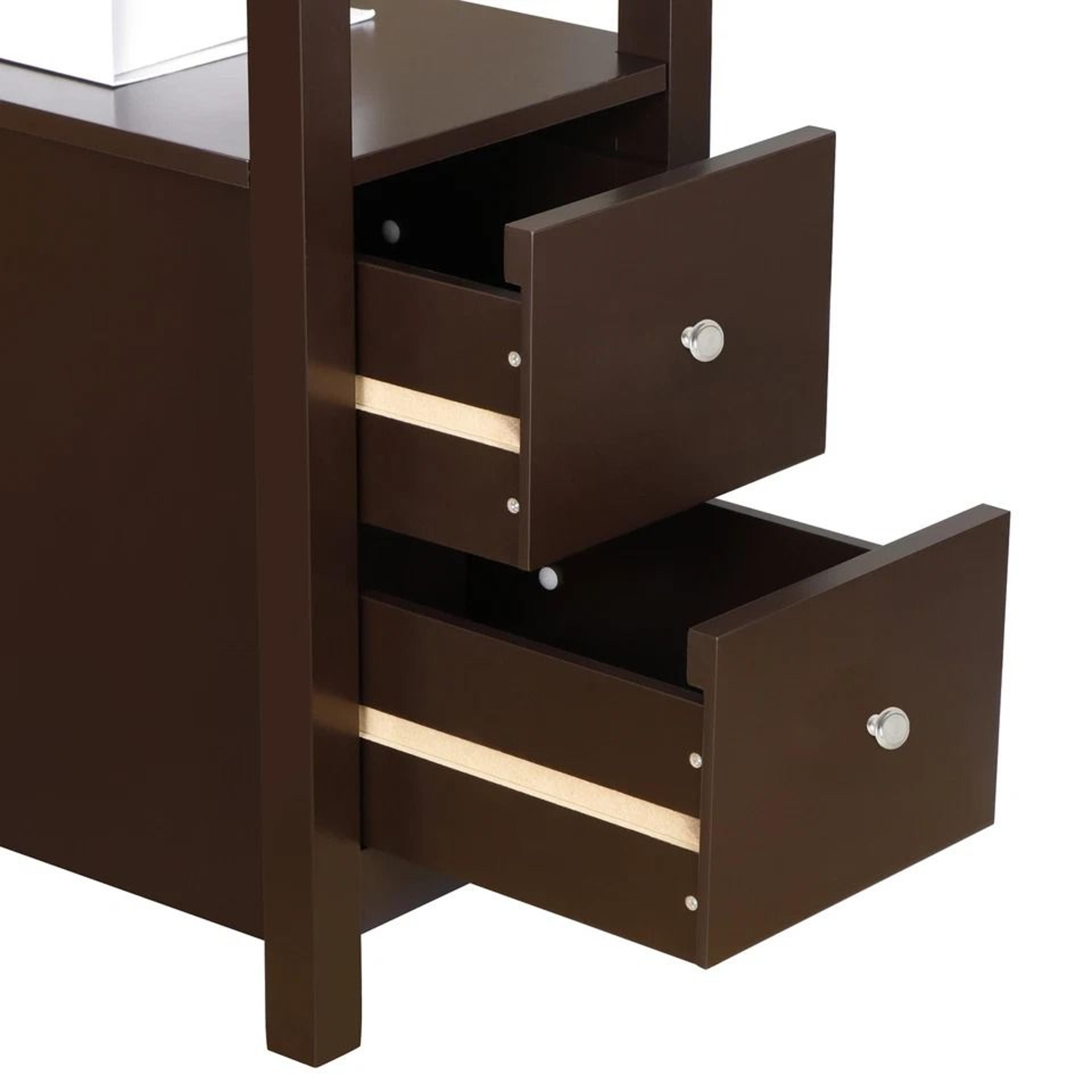 Narrow Side Table With Drawer And Shelf Chairside End Table Home Decor Storage For Small Spaces 10
