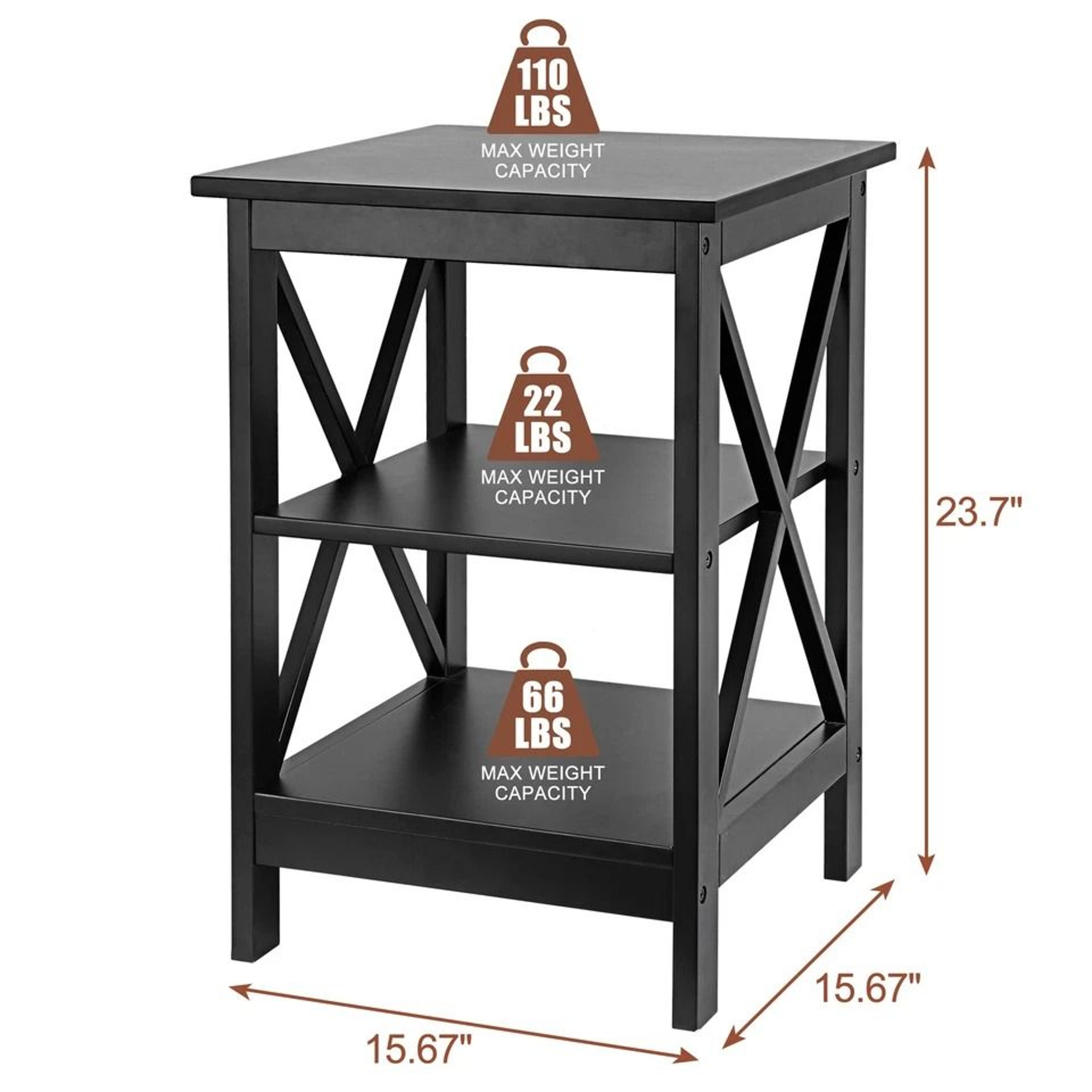 Tier End Table Stand For Sofa Bed SpaceSaving Bedroom Living Room Storage Compact MDF Side Table Fo 1